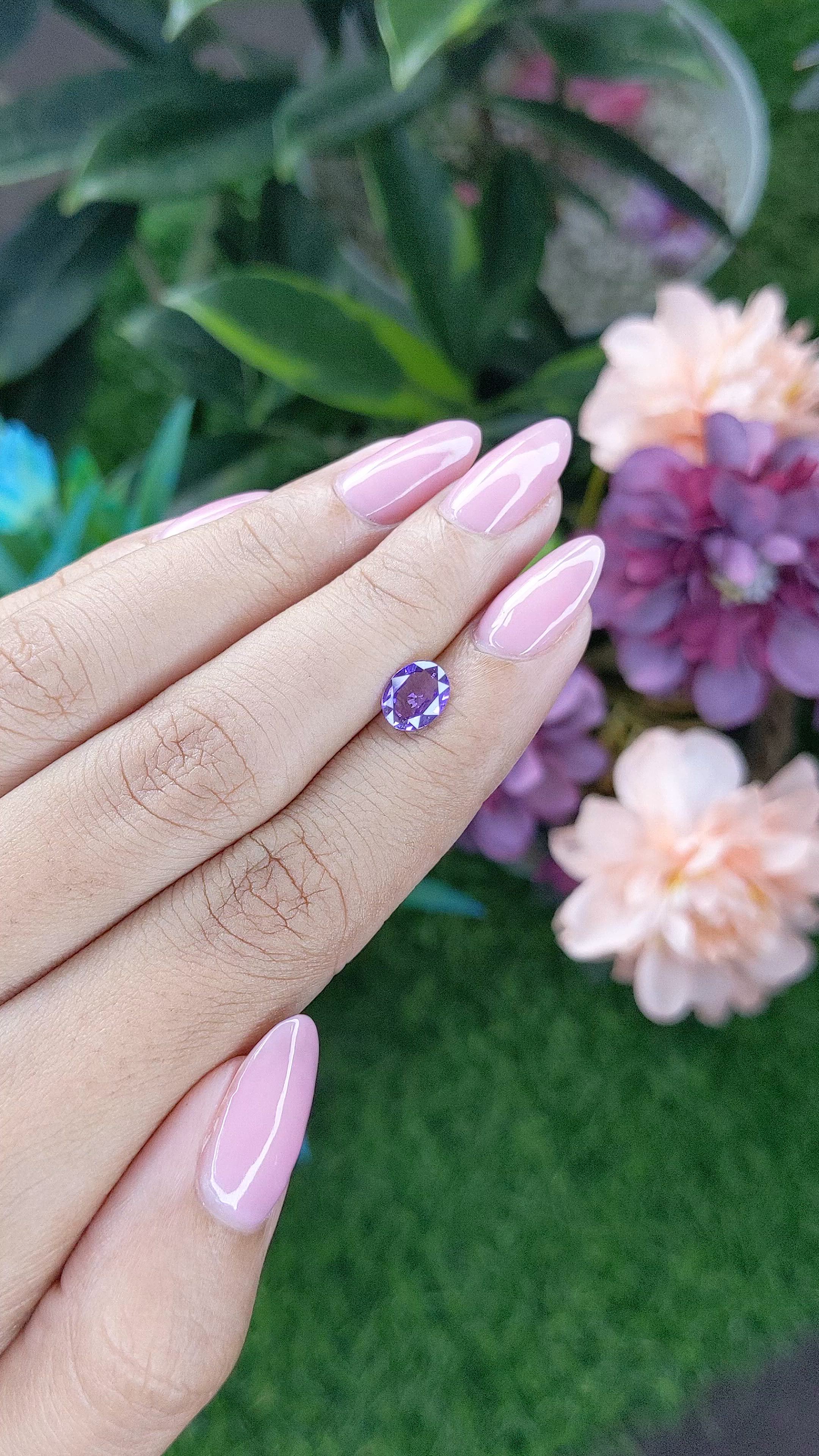 1.08 Ct. Bluish Purple Sapphire from Madagascar Size Video