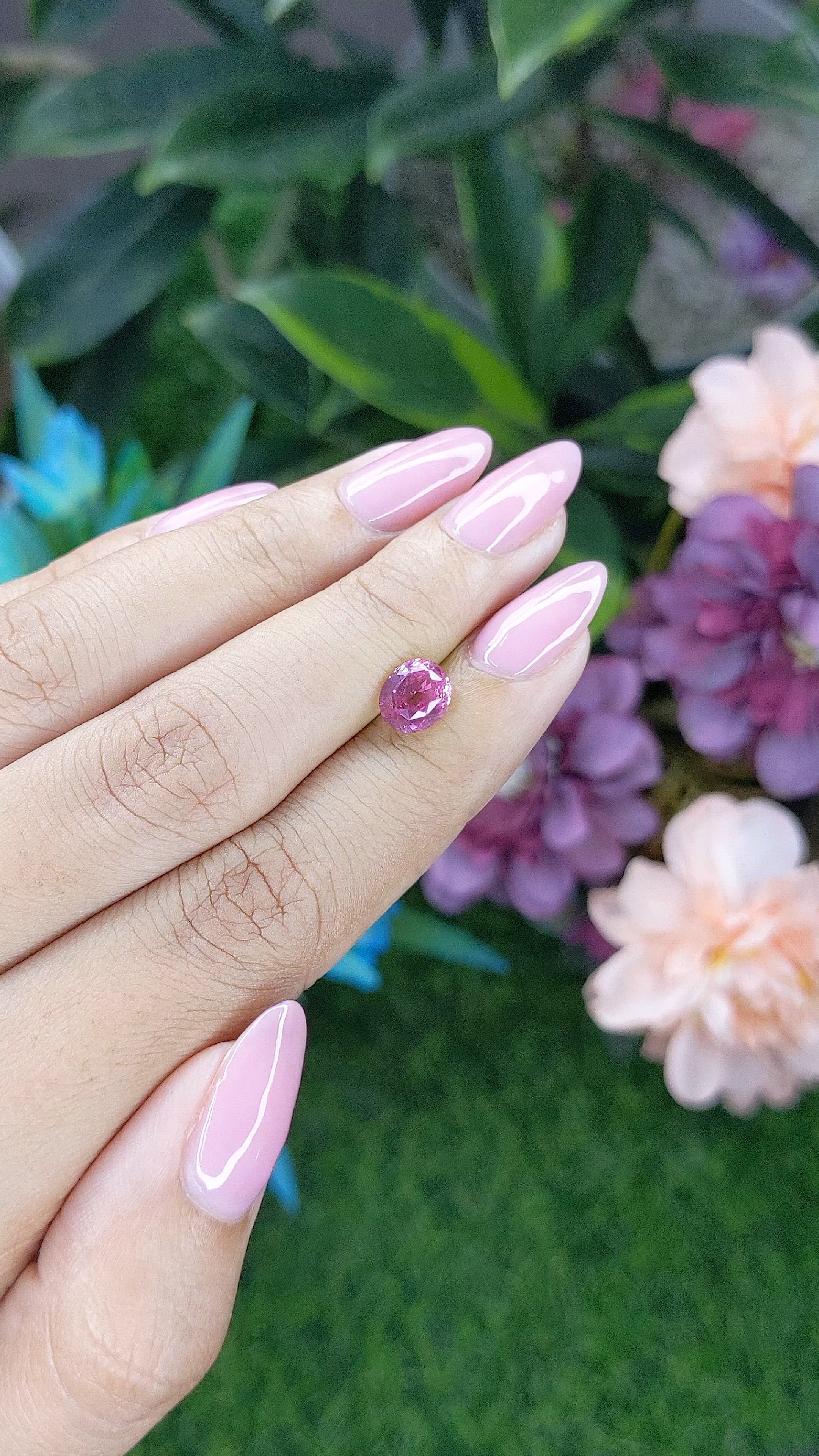 2.02 Ct. Purplish Pink Sapphire from Madagascar Size Video