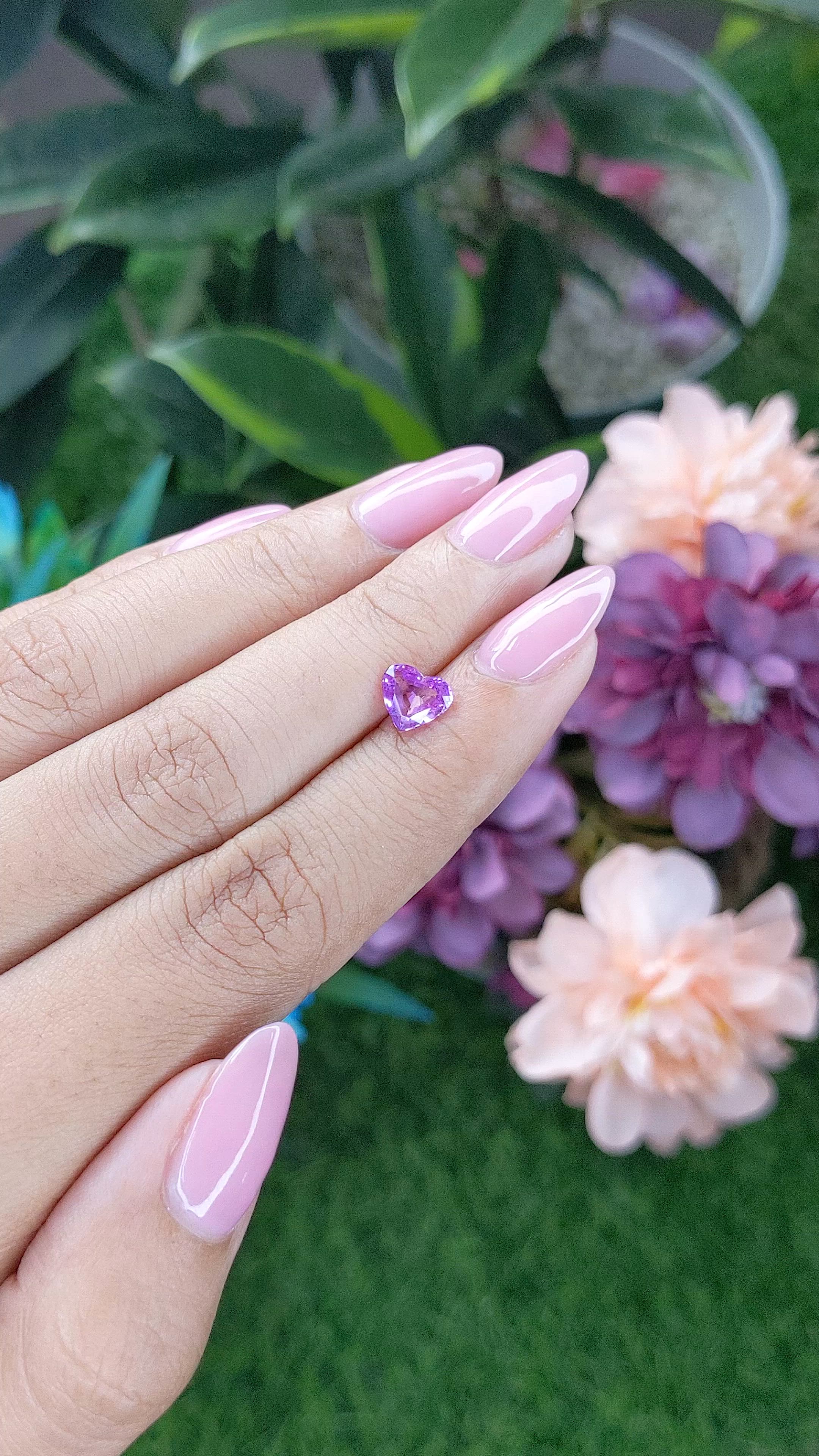 1.02 Ct. Pinkish Purple Sapphire from Madagascar Size Video