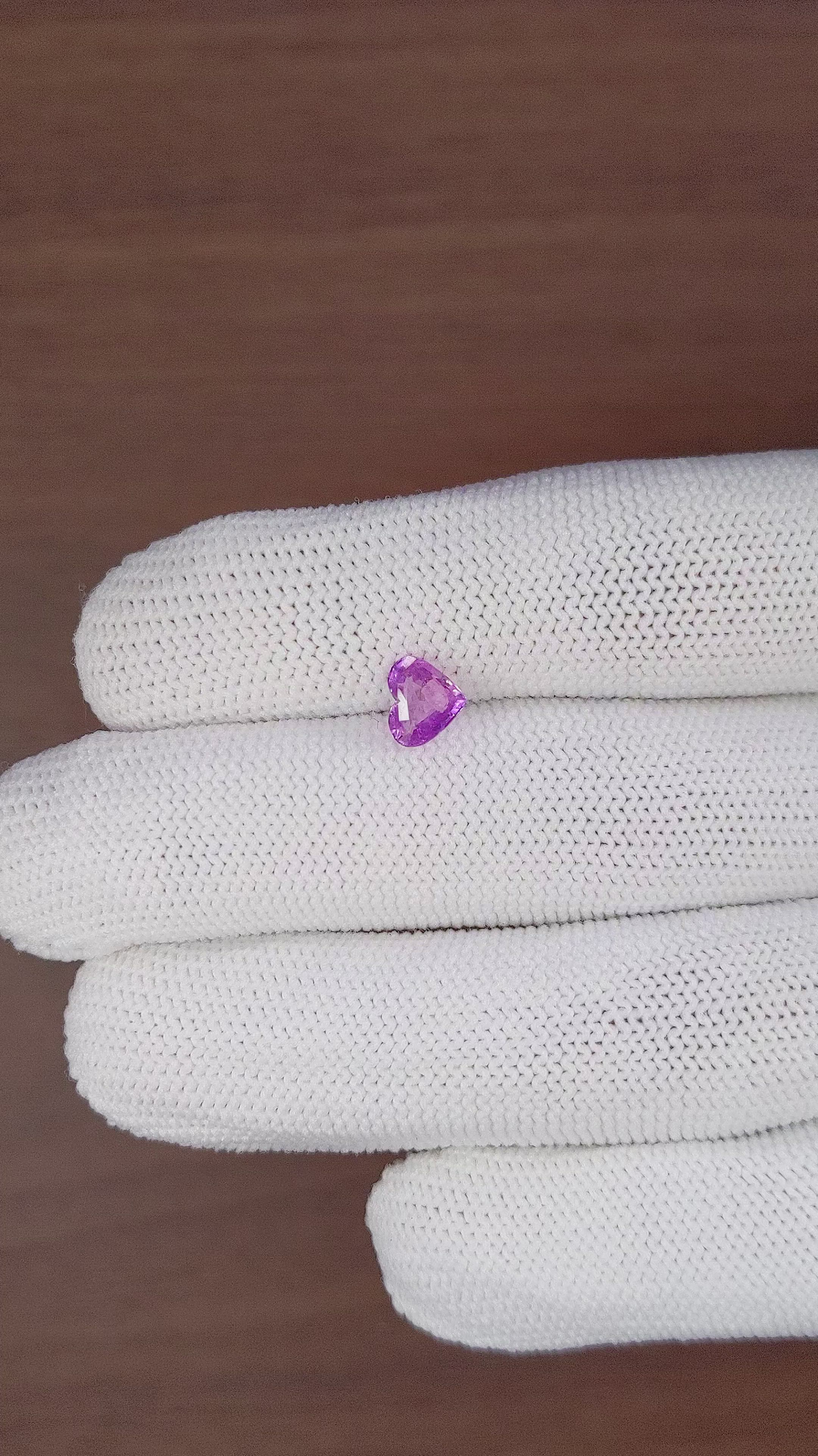 1.02 Ct. Pinkish Purple Sapphire from Madagascar Size Video