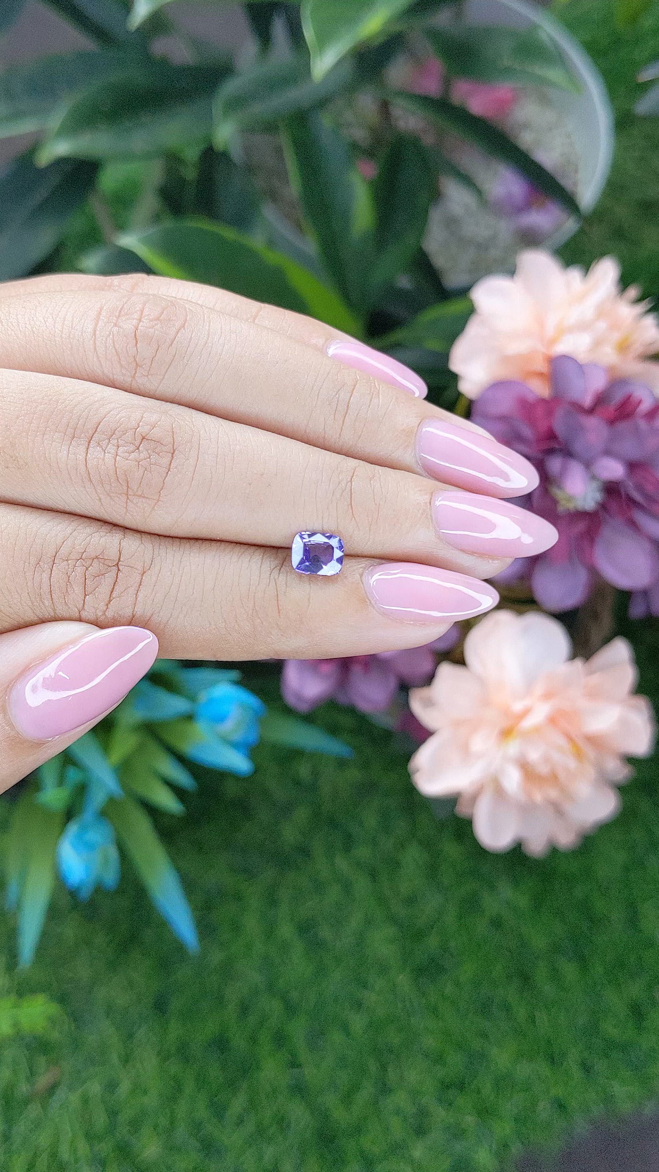 1.04 Ct. Purplish Blue Sapphire from Madagascar Size Video