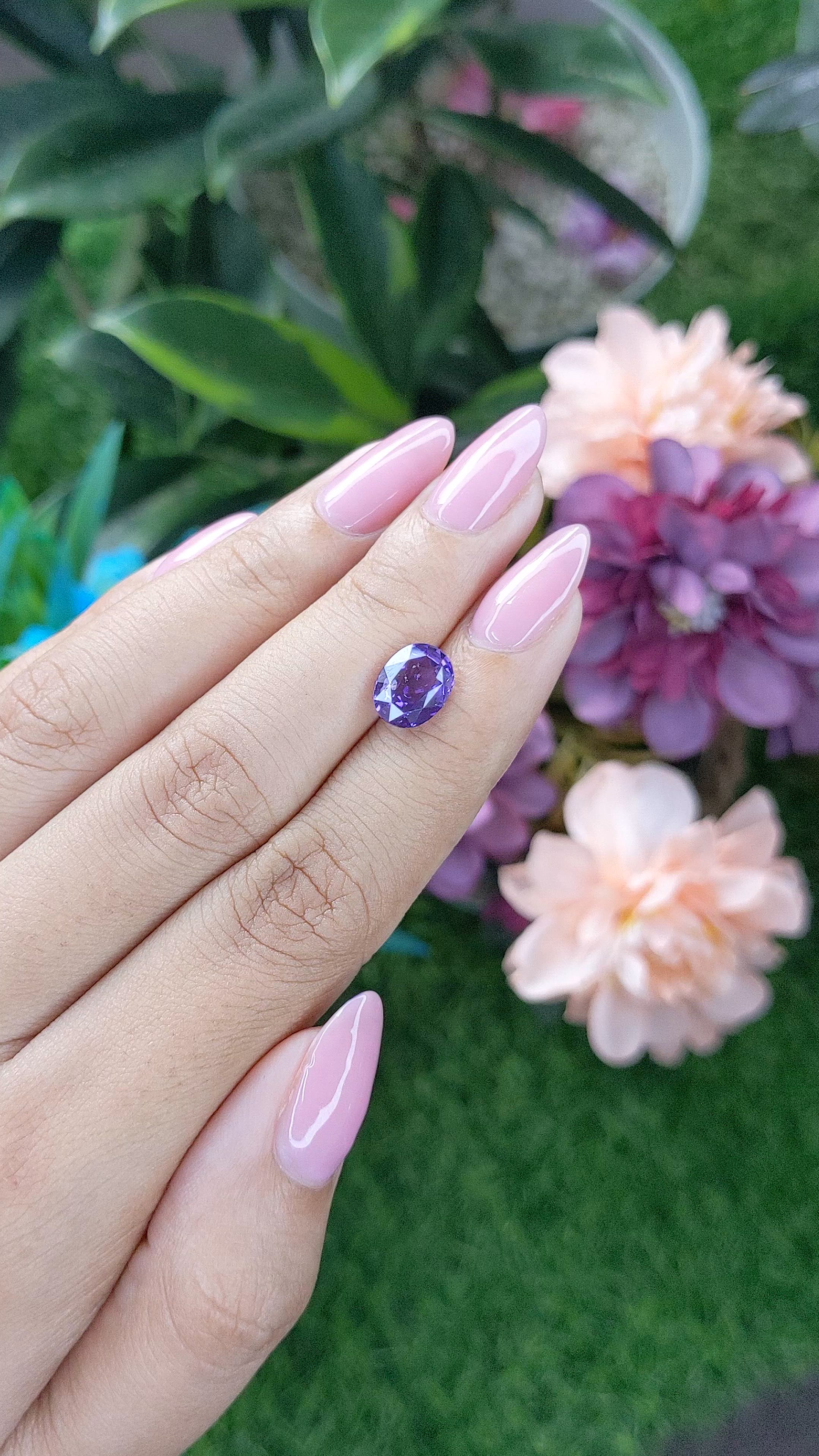 2.98 Ct. Bluish Purple Sapphire from Madagascar Size Video