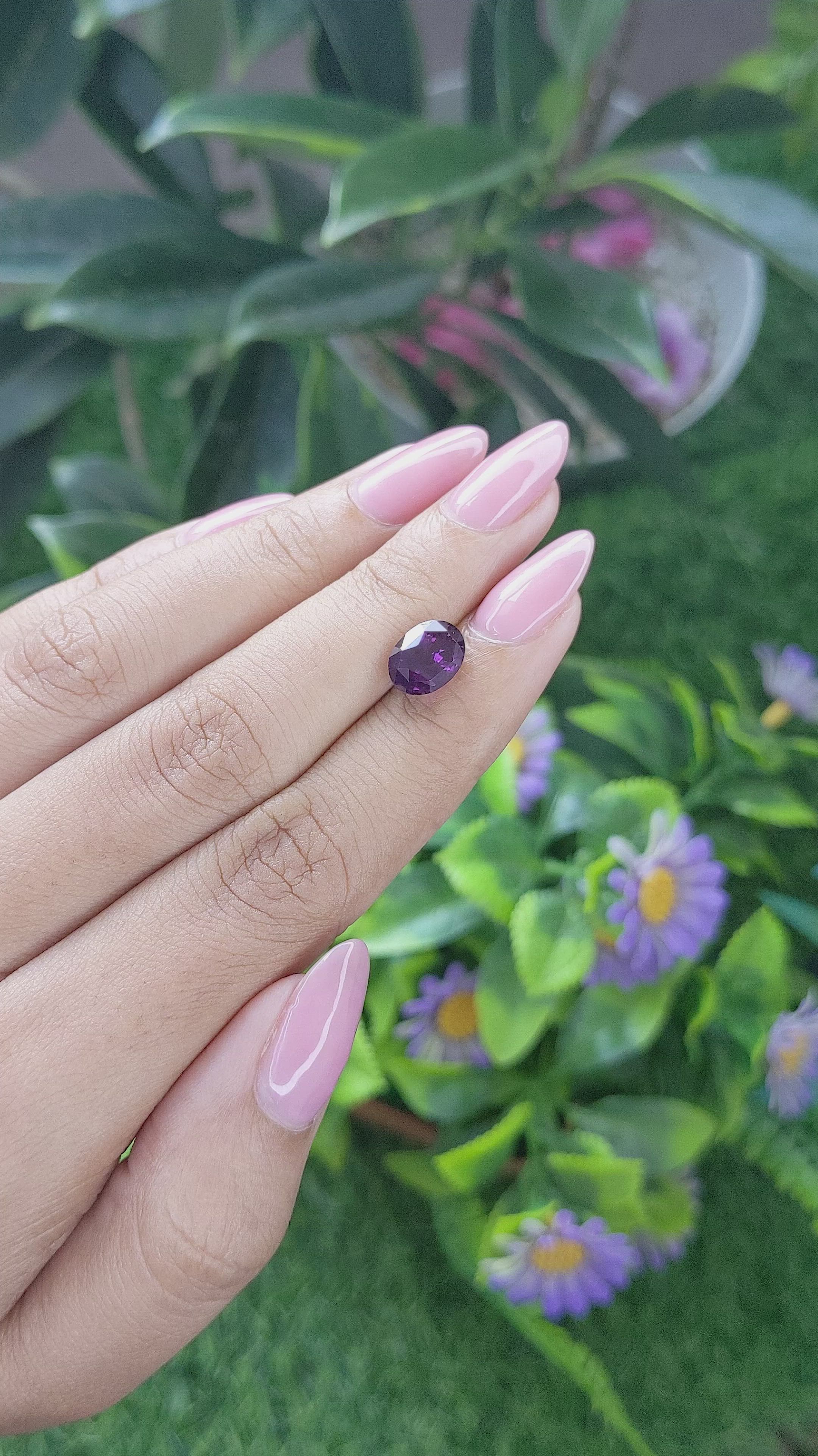 3.03 Ct. Purple Sapphire from Tanzania Size Video