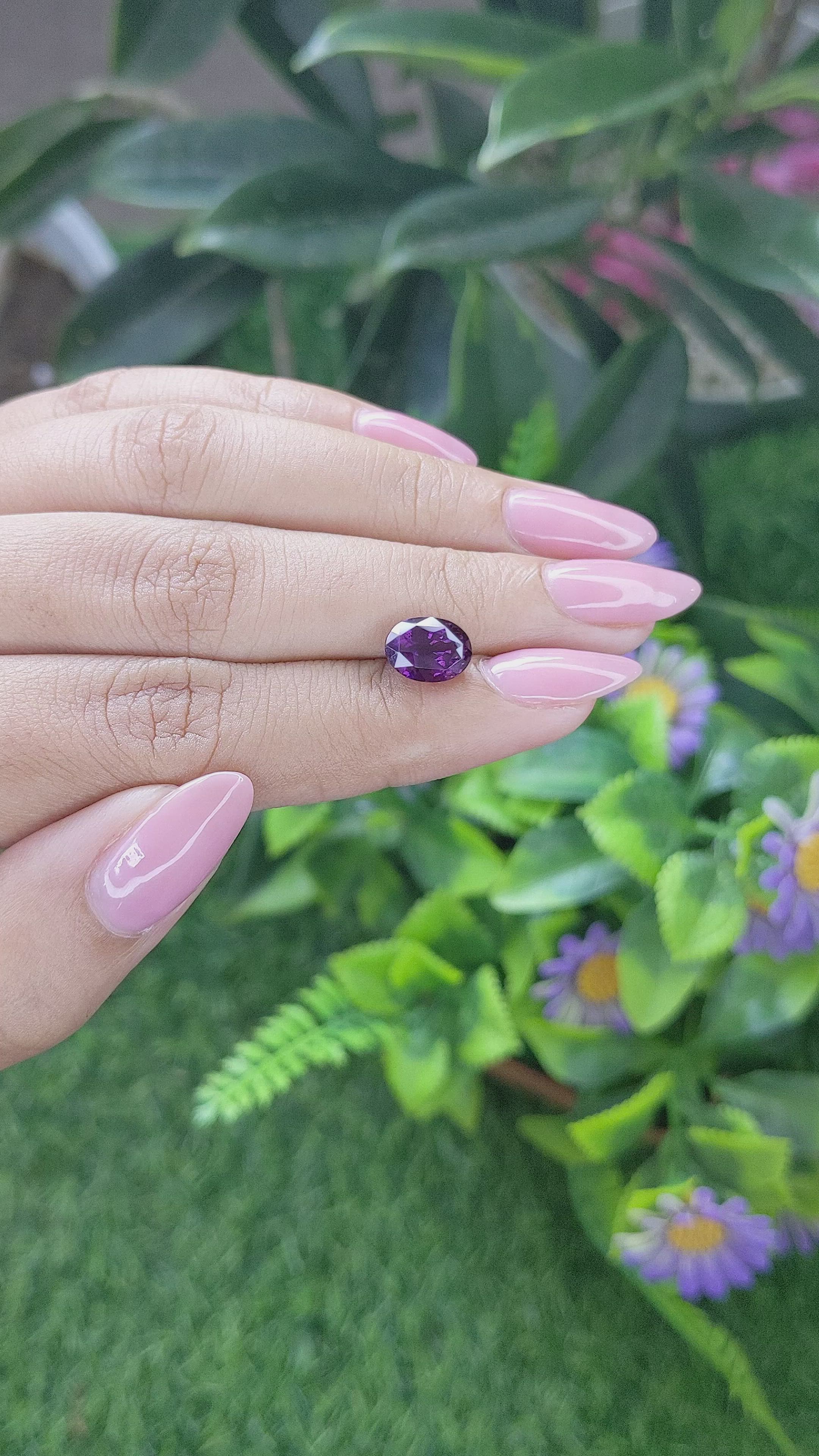 3.03 Ct. Purple Sapphire from Tanzania Size Video