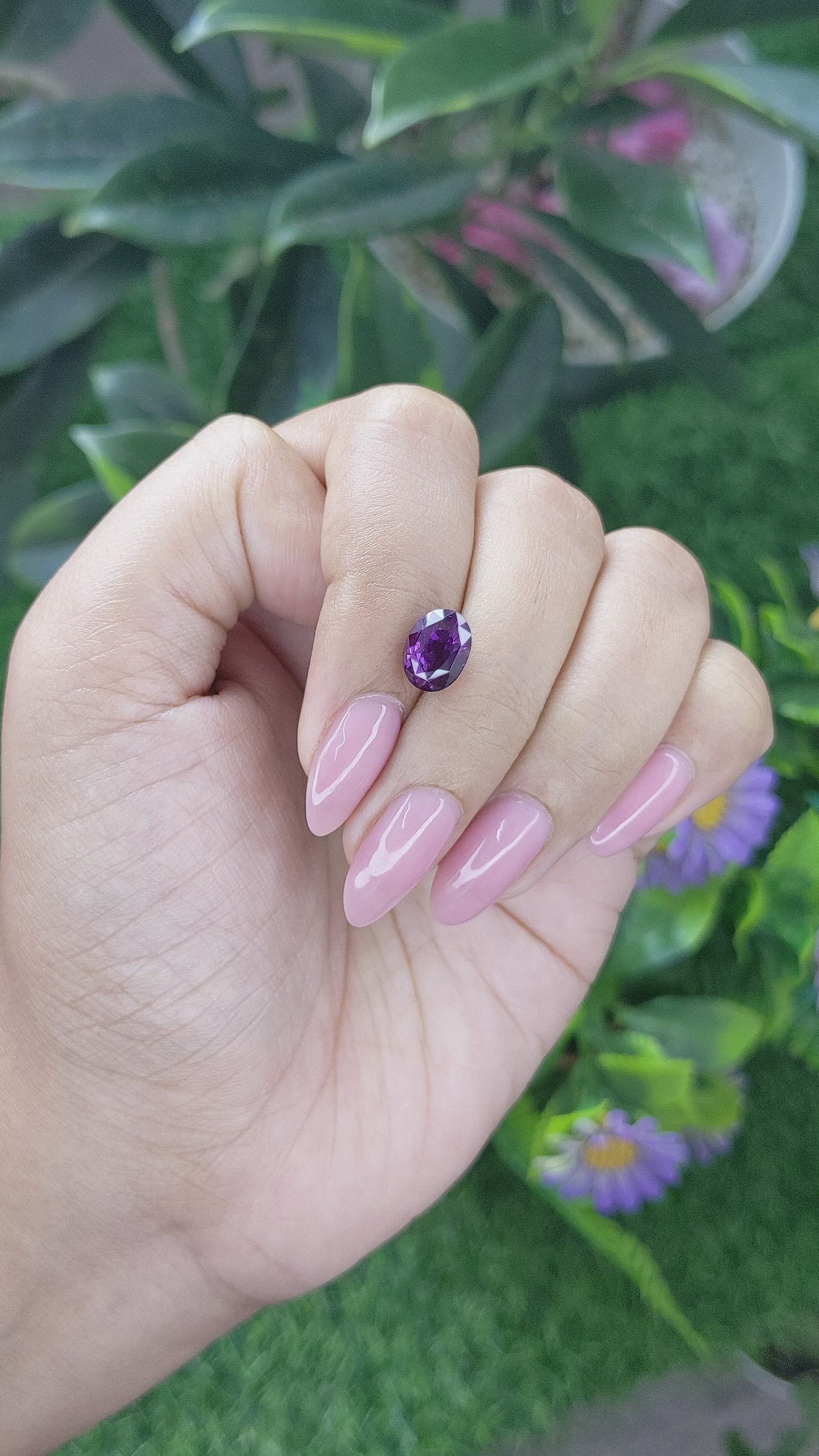 3.03 Ct. Purple Sapphire from Tanzania Size Video