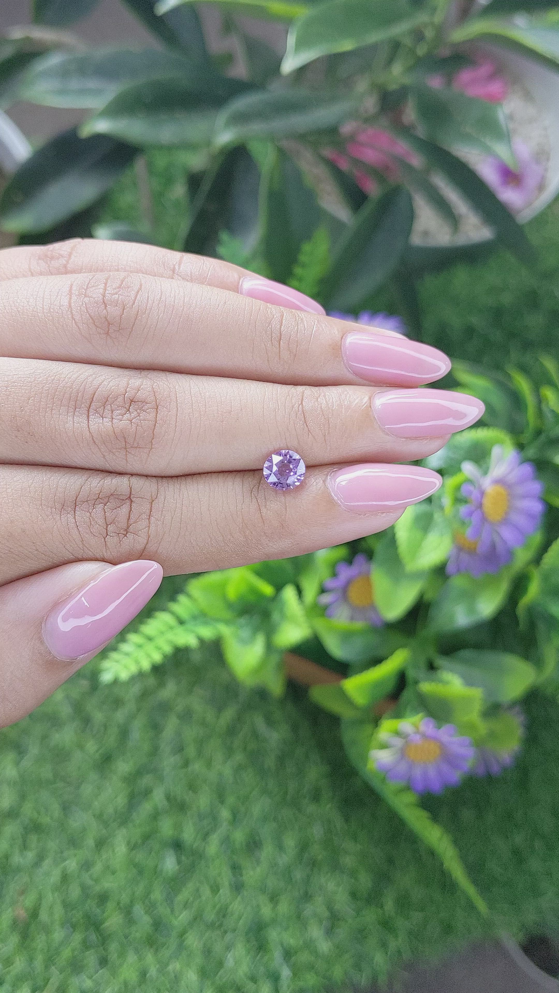 1.10 Ct. Purple Sapphire from Ceylon (Sri Lanka) Size Video