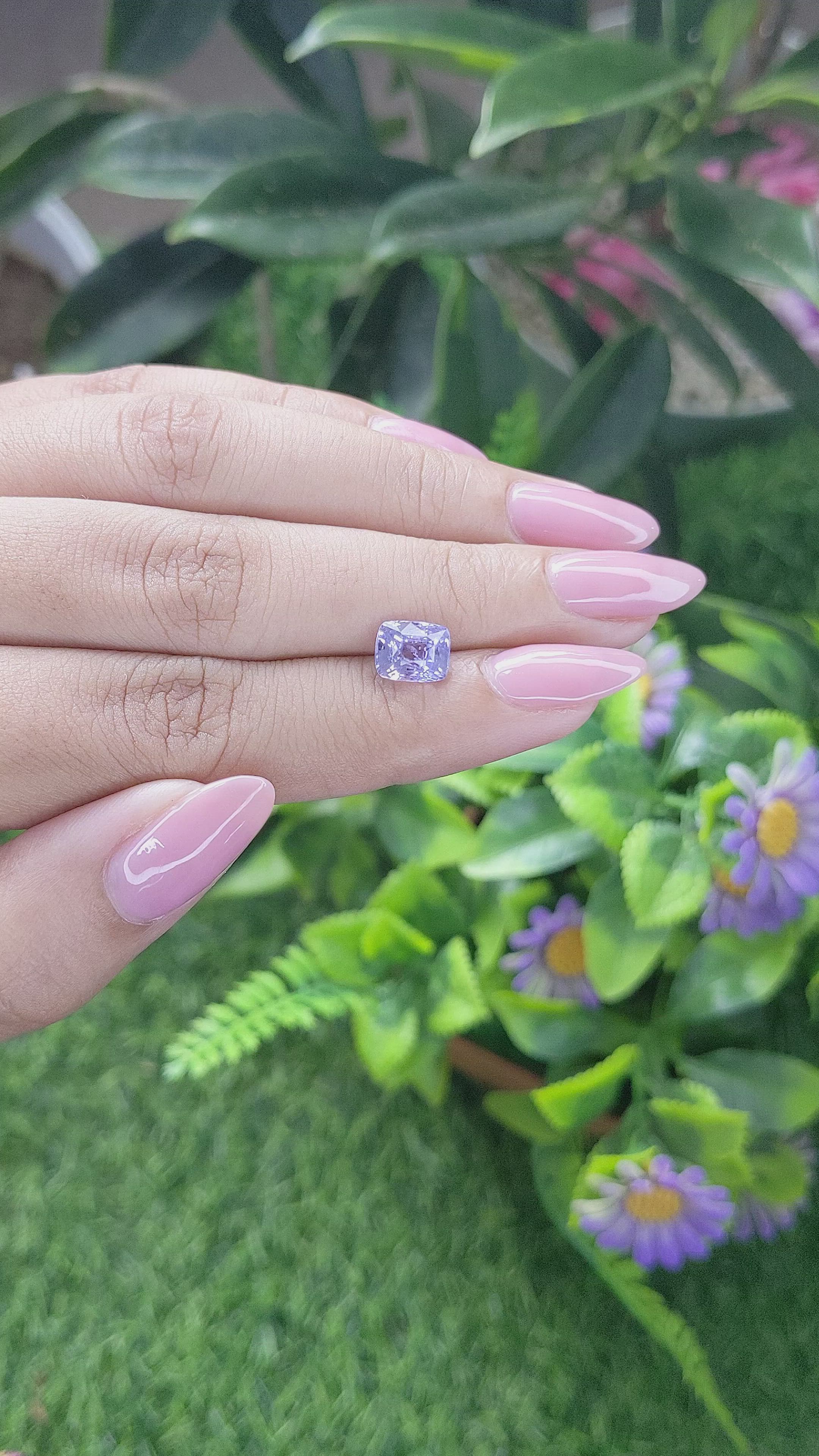 2.18 Ct. Purplish Blue Sapphire from Ceylon (Sri Lanka) Size Video