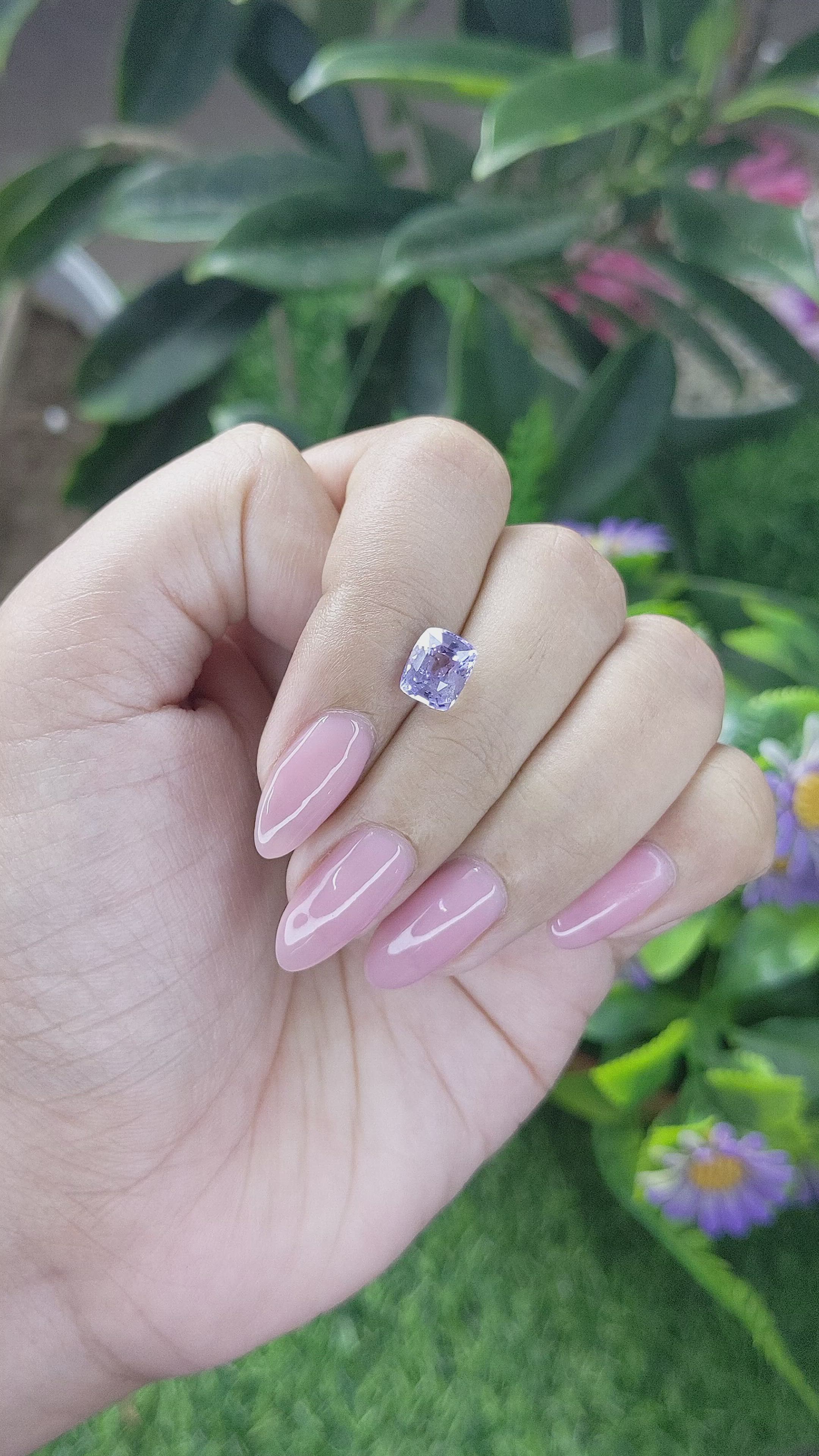 2.18 Ct. Purplish Blue Sapphire from Ceylon (Sri Lanka) Size Video