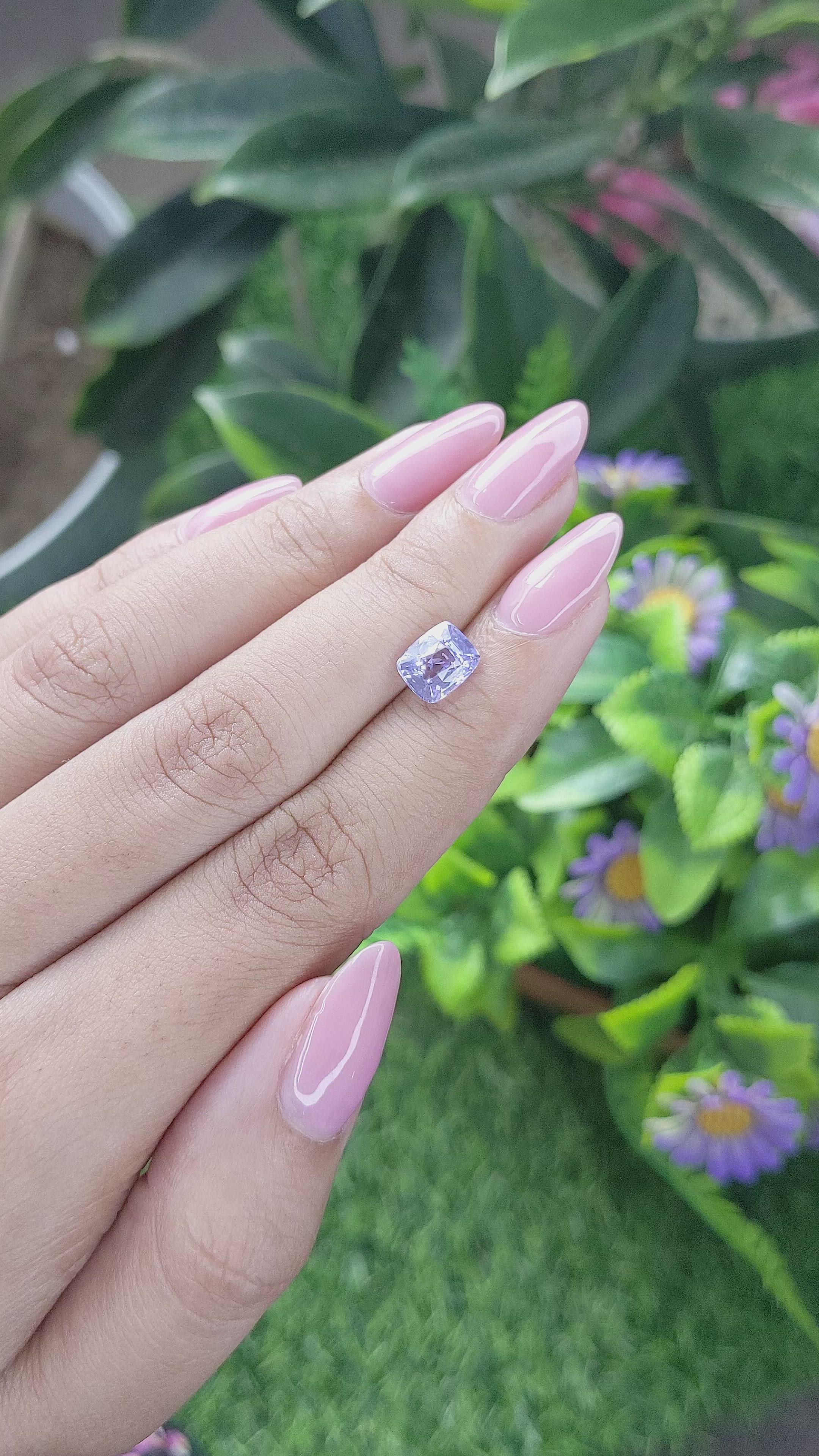 2.18 Ct. Purplish Blue Sapphire from Ceylon (Sri Lanka) Size Video