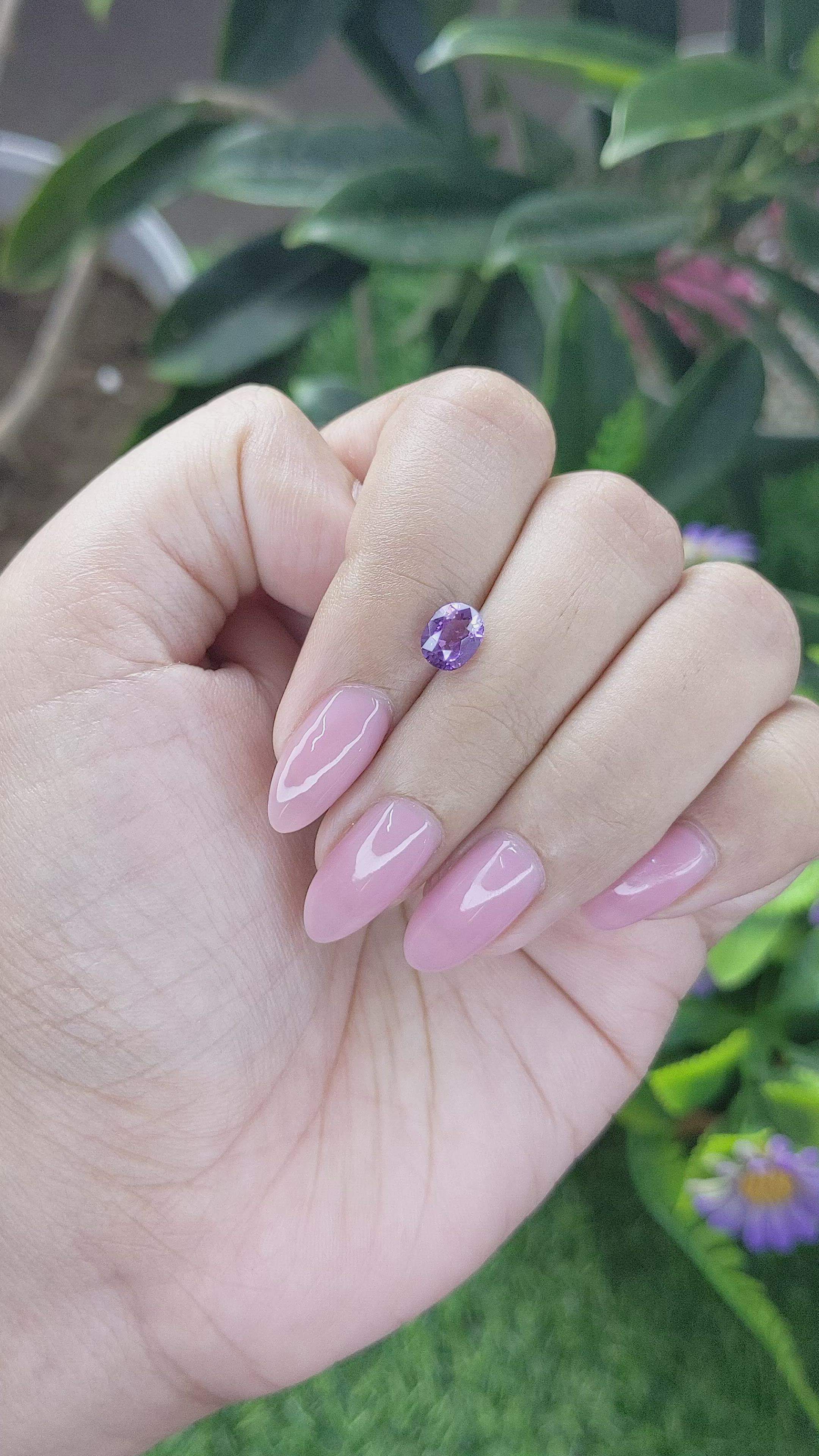 1.22 Ct. Purple Sapphire from Mozambique Size Video