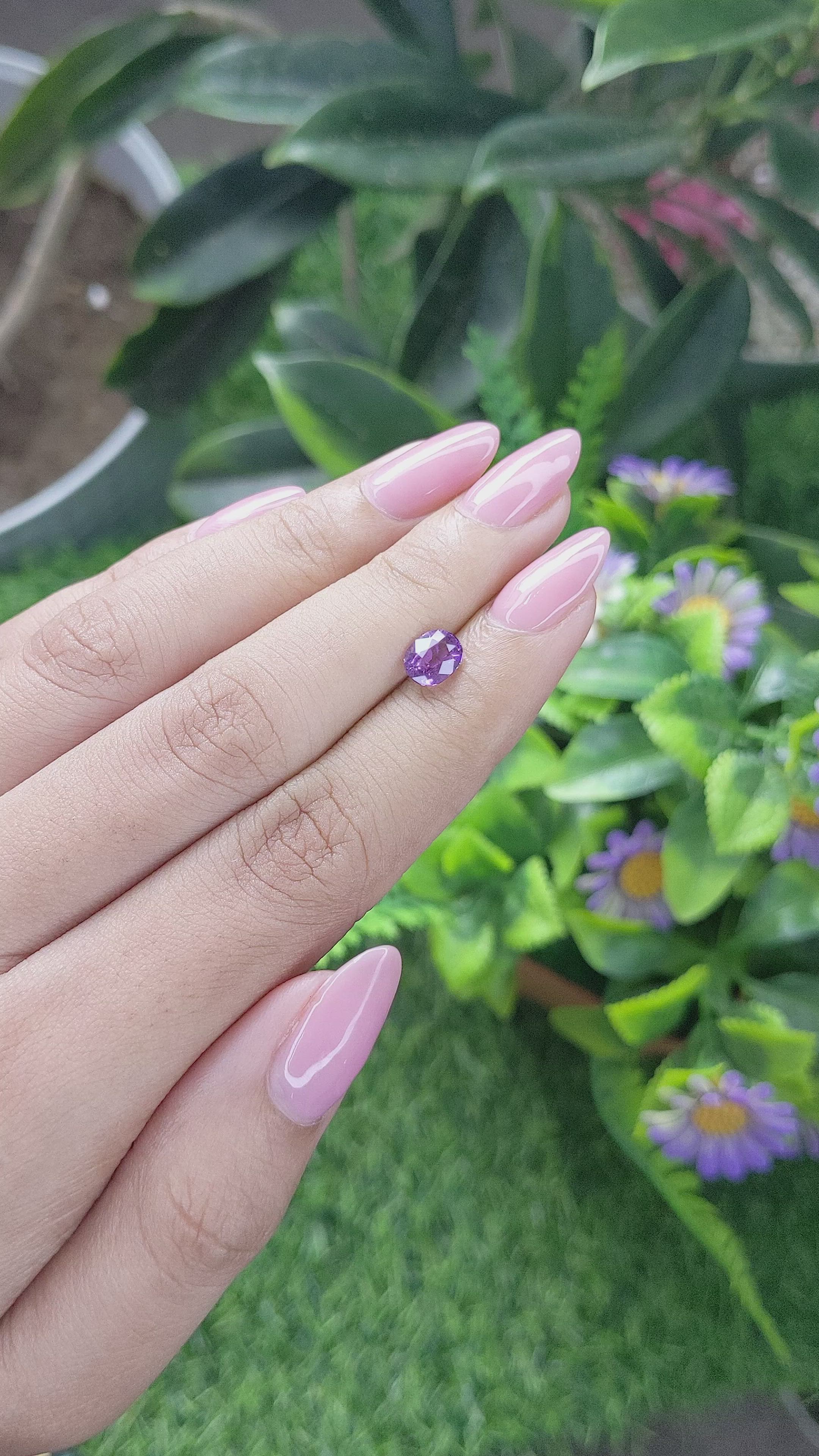 1.22 Ct. Purple Sapphire from Mozambique Size Video
