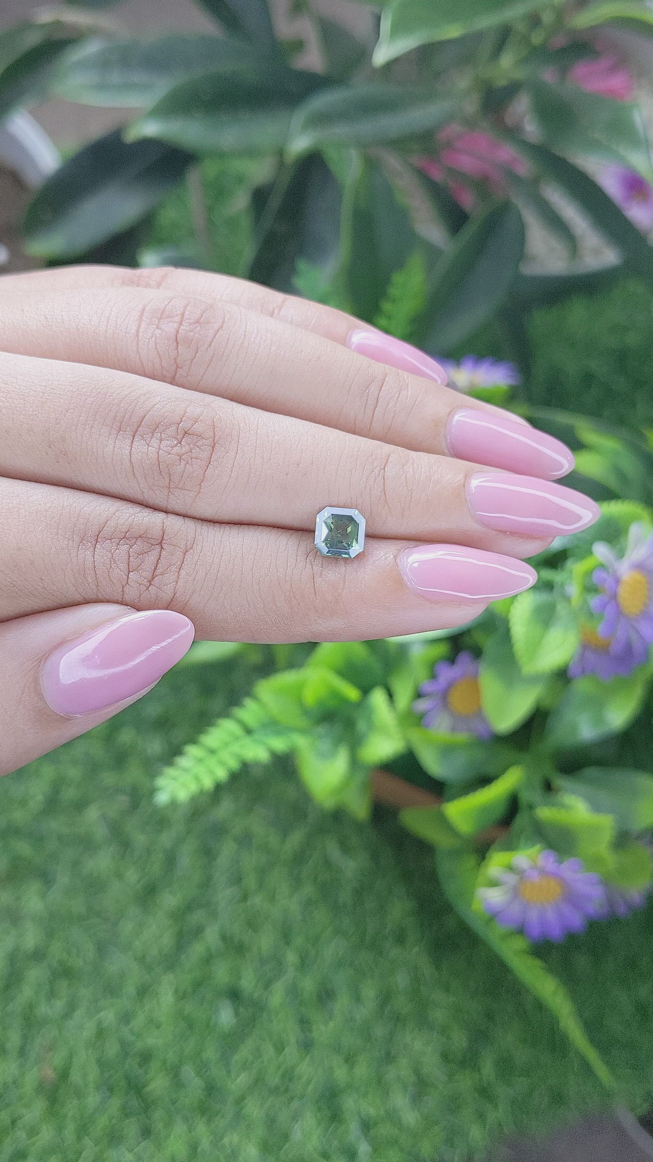 1.29 Ct. Yellowish Green Sapphire from India Size Video