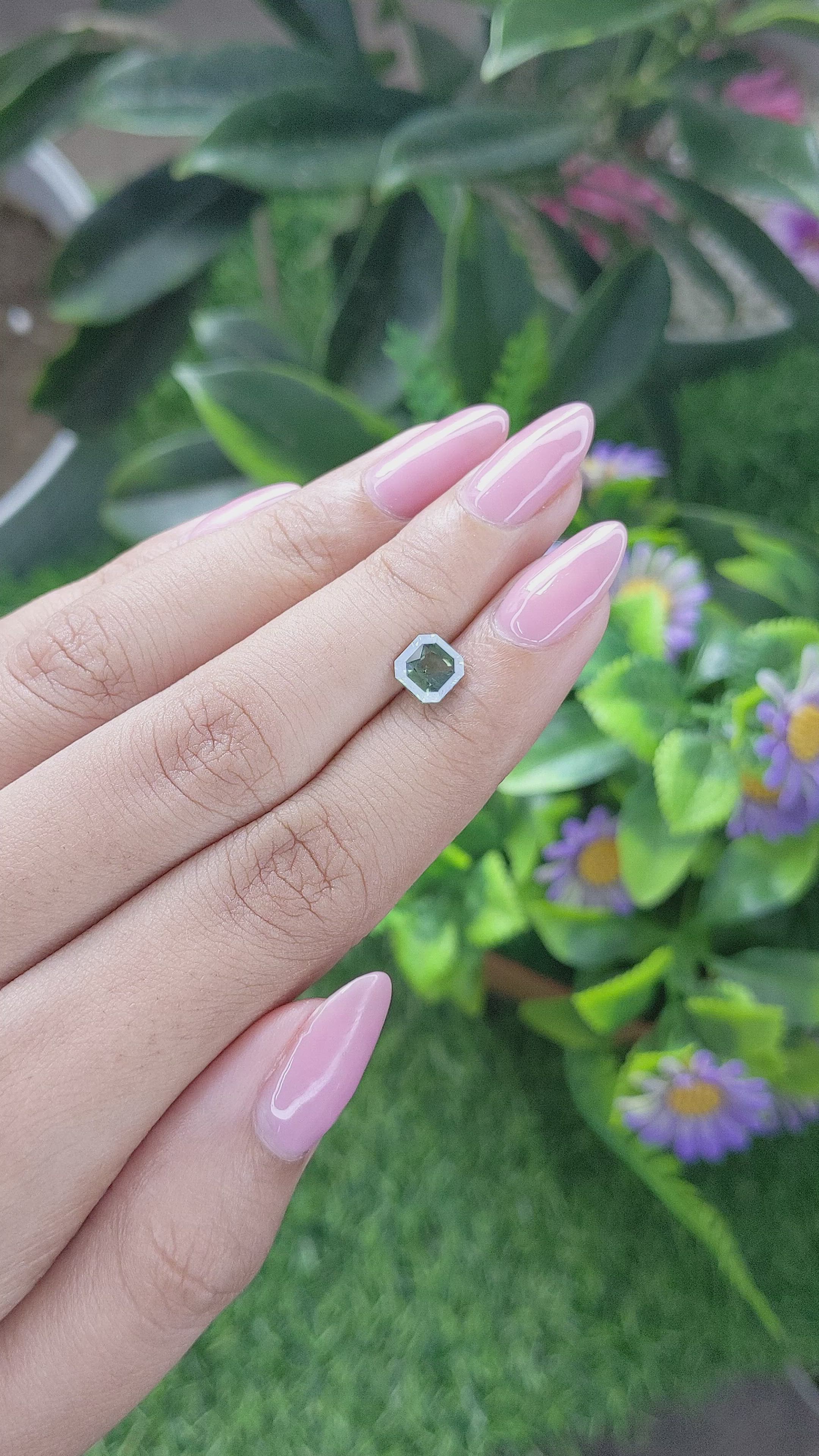 1.29 Ct. Yellowish Green Sapphire from India Size Video