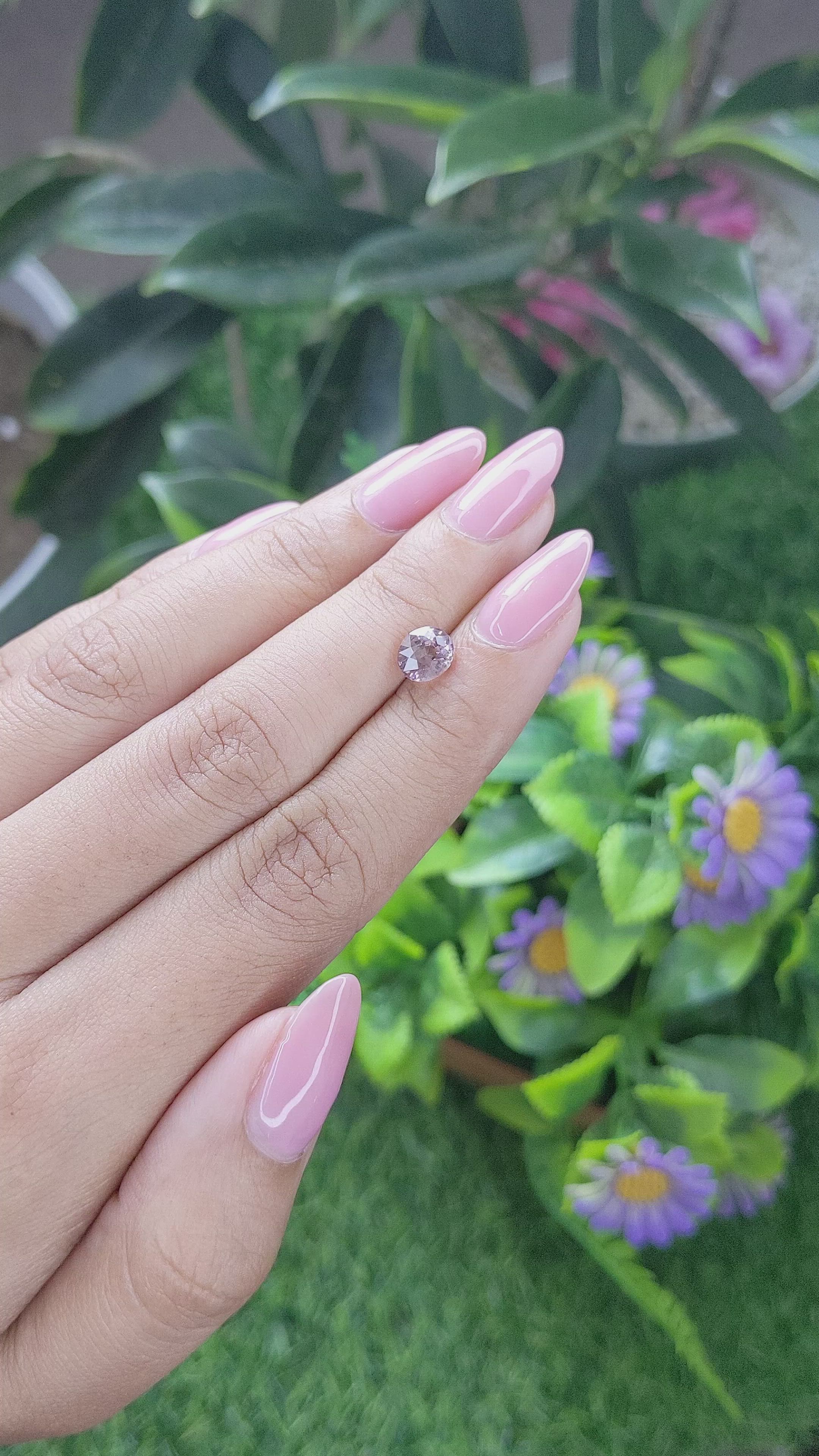 1.25 Ct. Pinkish Brown Sapphire from Madagascar Size Video