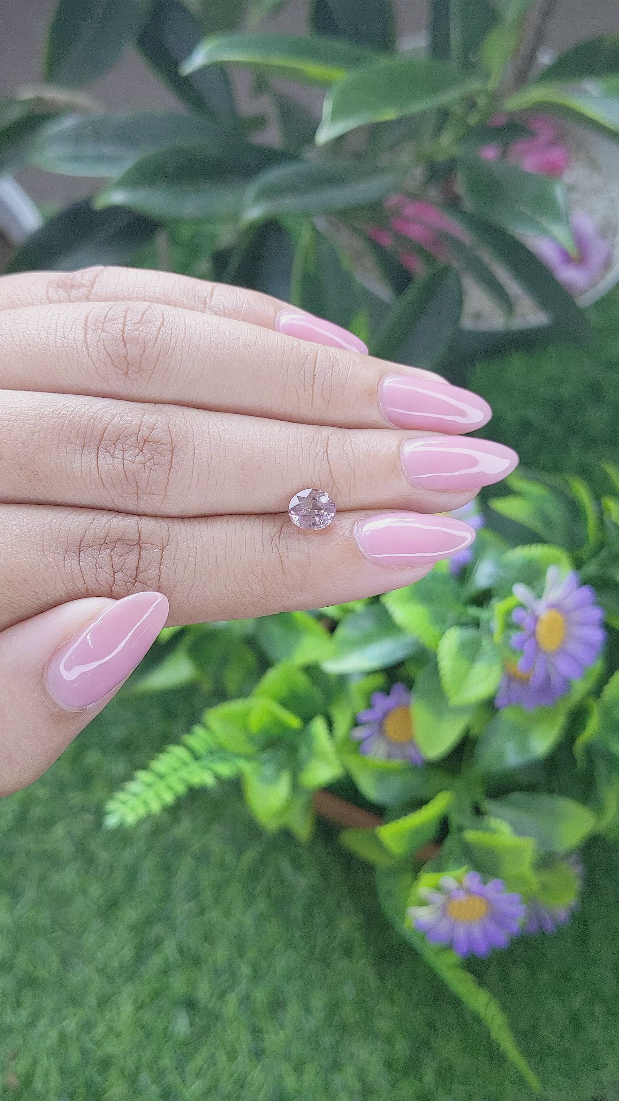 1.25 Ct. Pinkish Brown Sapphire from Madagascar Size Video