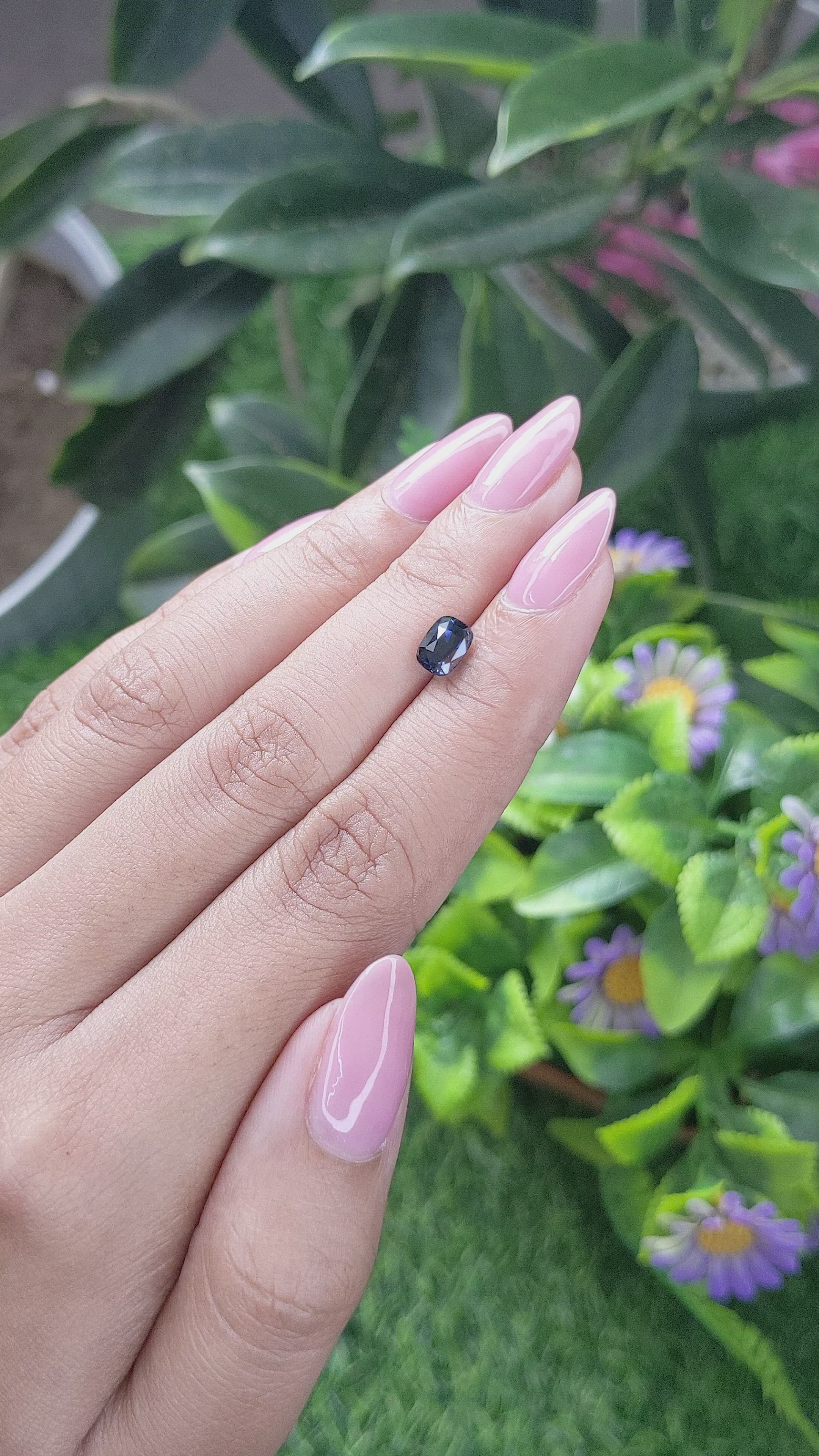 1.16 Ct. Blue Sapphire from Ceylon (Sri Lanka) Size Video