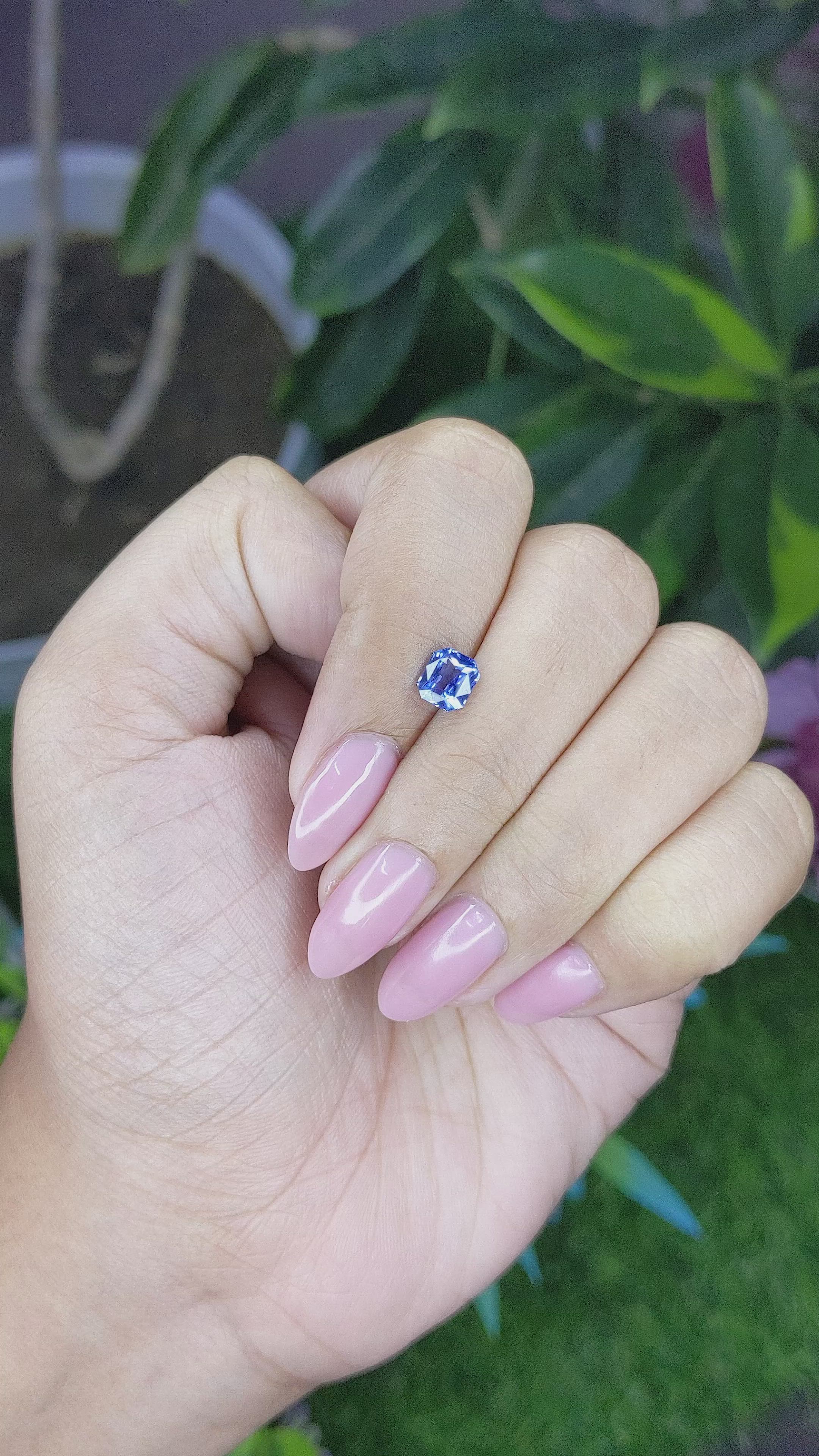 1.09 Ct. Blue Sapphire from Ceylon (Sri Lanka) Size Video