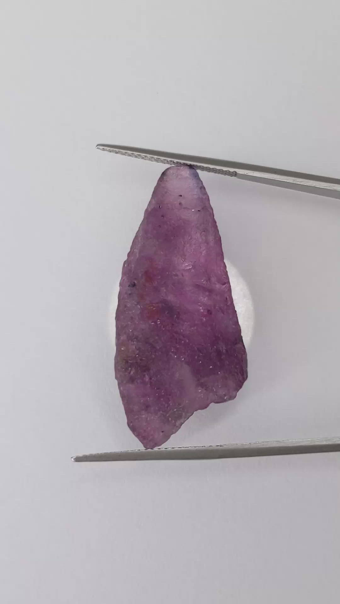 55.87 Ct. Pinkish Purple Sapphire Crystal from Ceylon (Sri Lanka) Size Video