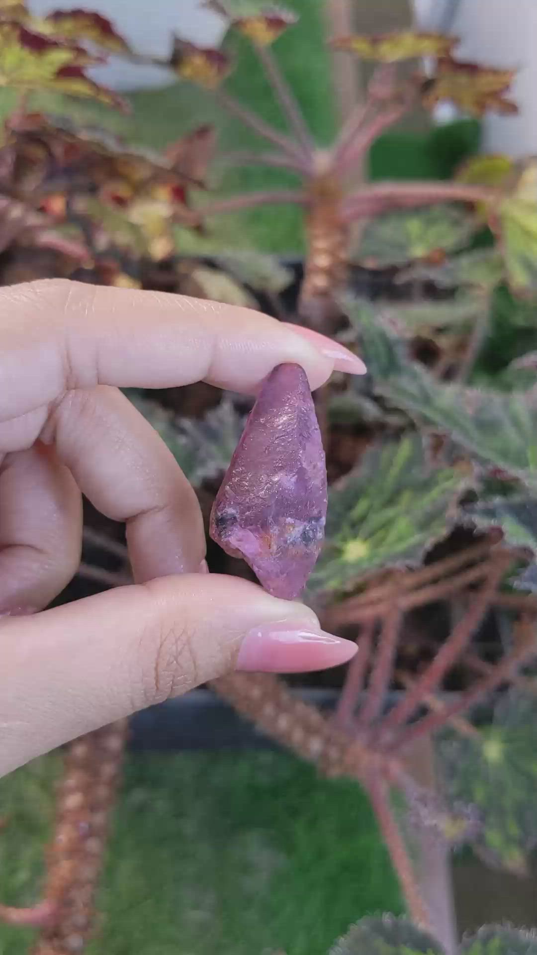 55.87 Ct. Pinkish Purple Sapphire Crystal from Ceylon (Sri Lanka) Size Video