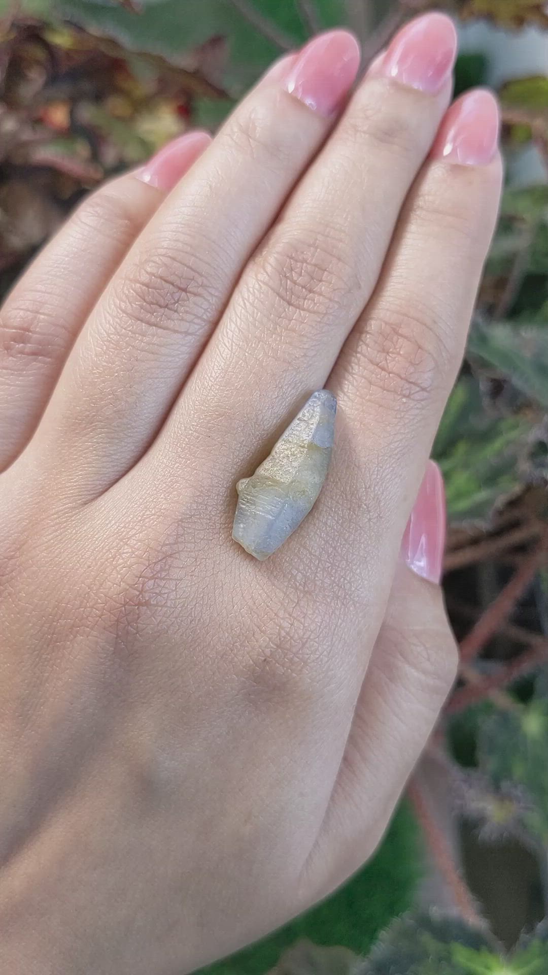 17.30 Ct. Bi Color Sapphire Crystal from Ceylon (Sri Lanka) Size Video