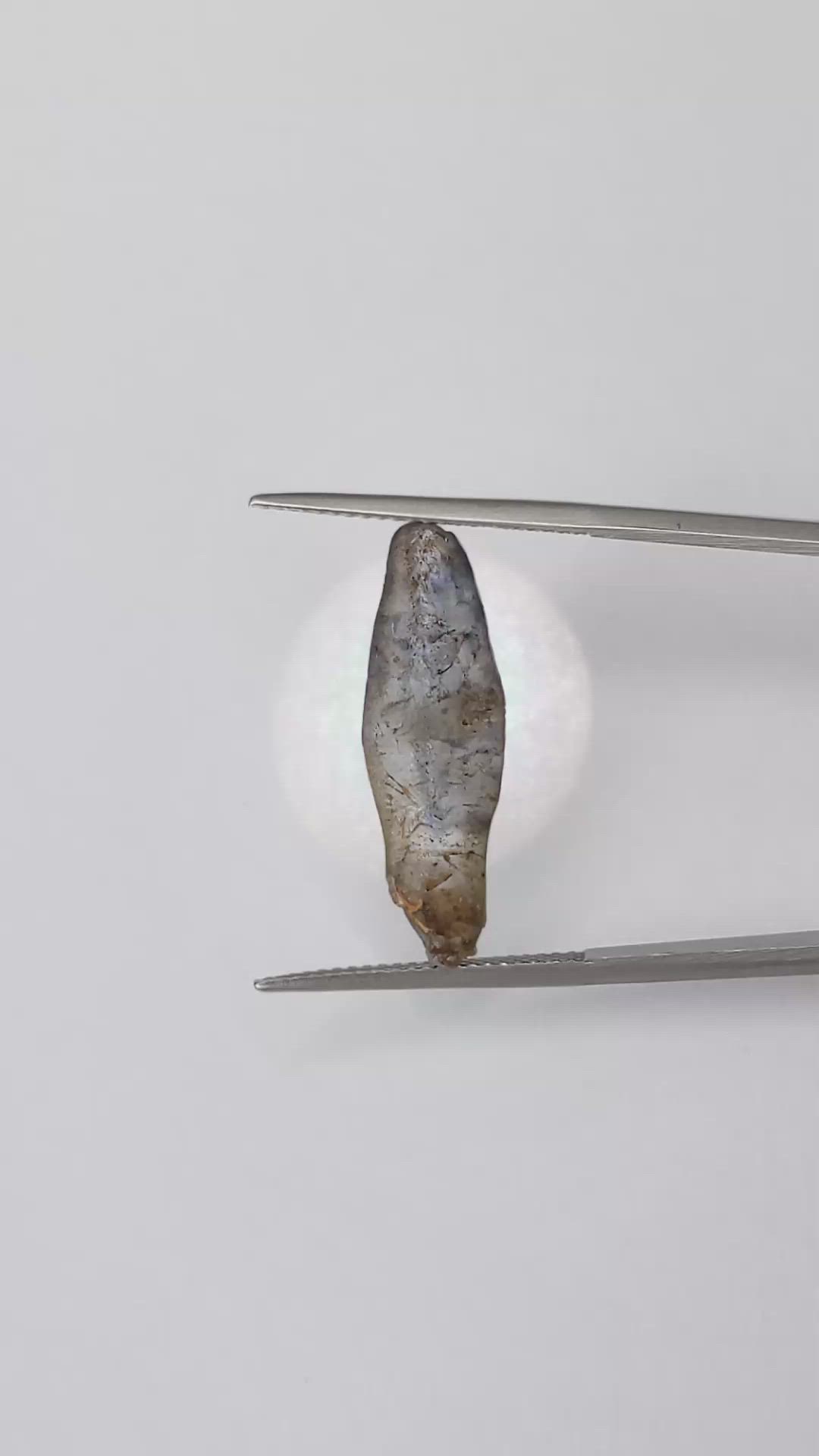 8.32 Ct. Blue Sapphire Crystal from Ceylon (Sri Lanka) Size Video