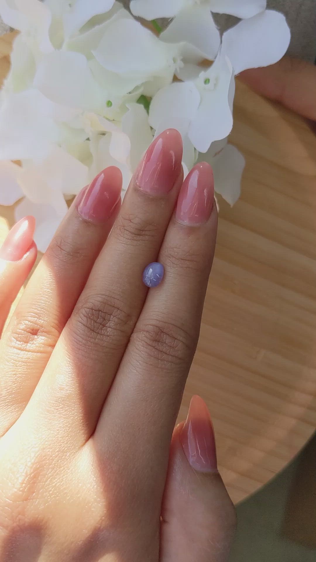 1.73 Ct. Bluish Purple Star Sapphire from Ceylon (Sri Lanka) Size Video