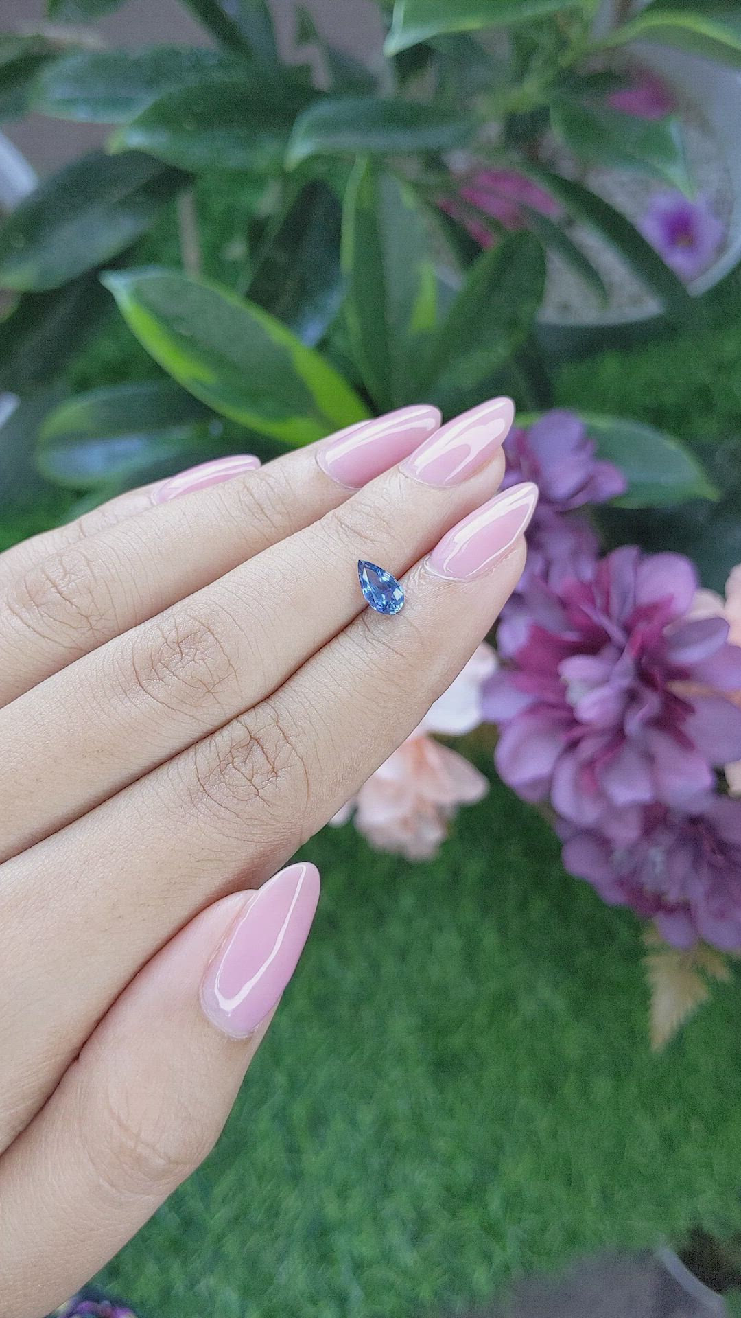 0.74 Ct. Blue Sapphire from Ceylon (Sri Lanka) Size Video