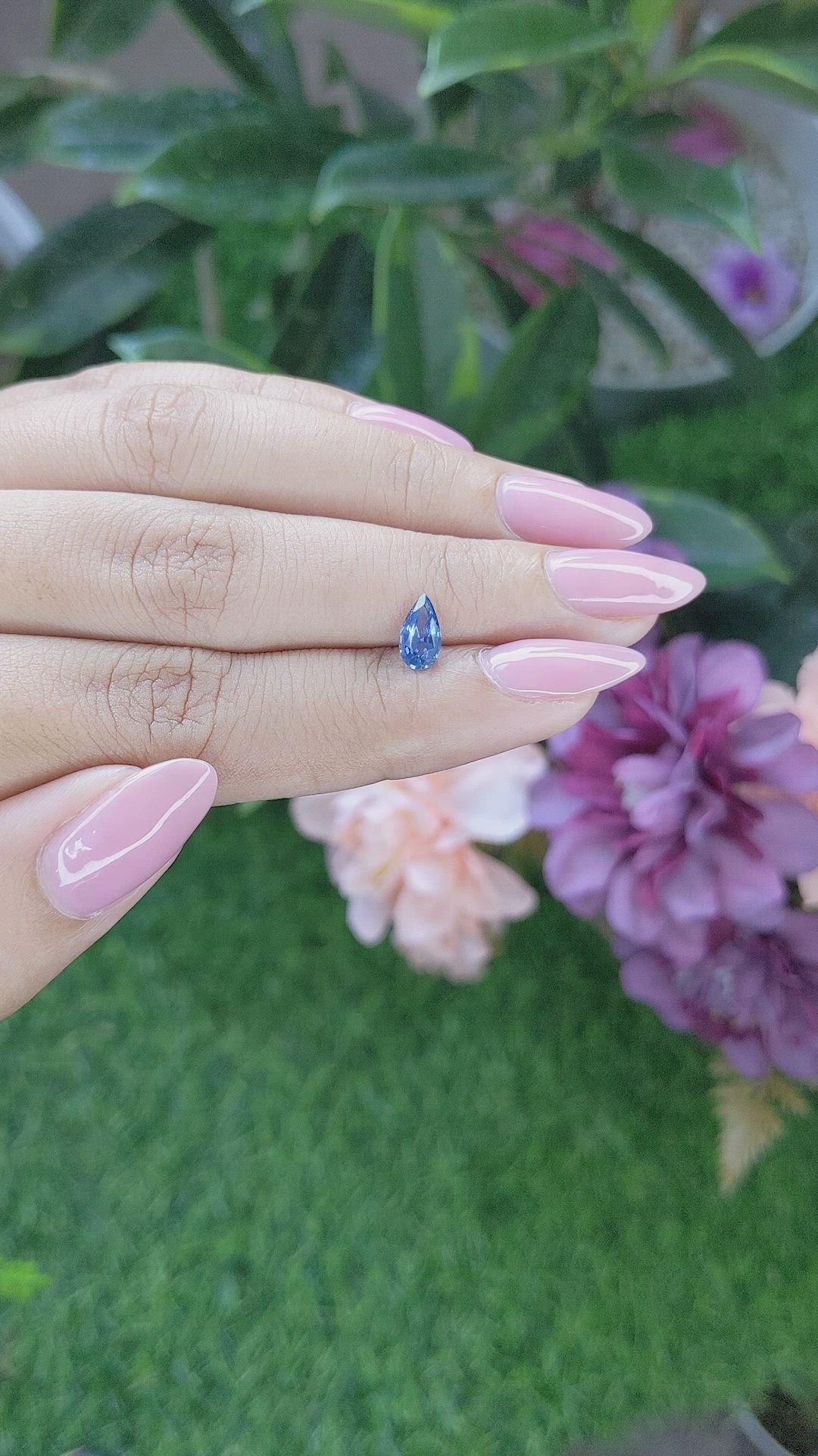 0.74 Ct. Blue Sapphire from Ceylon (Sri Lanka) Size Video