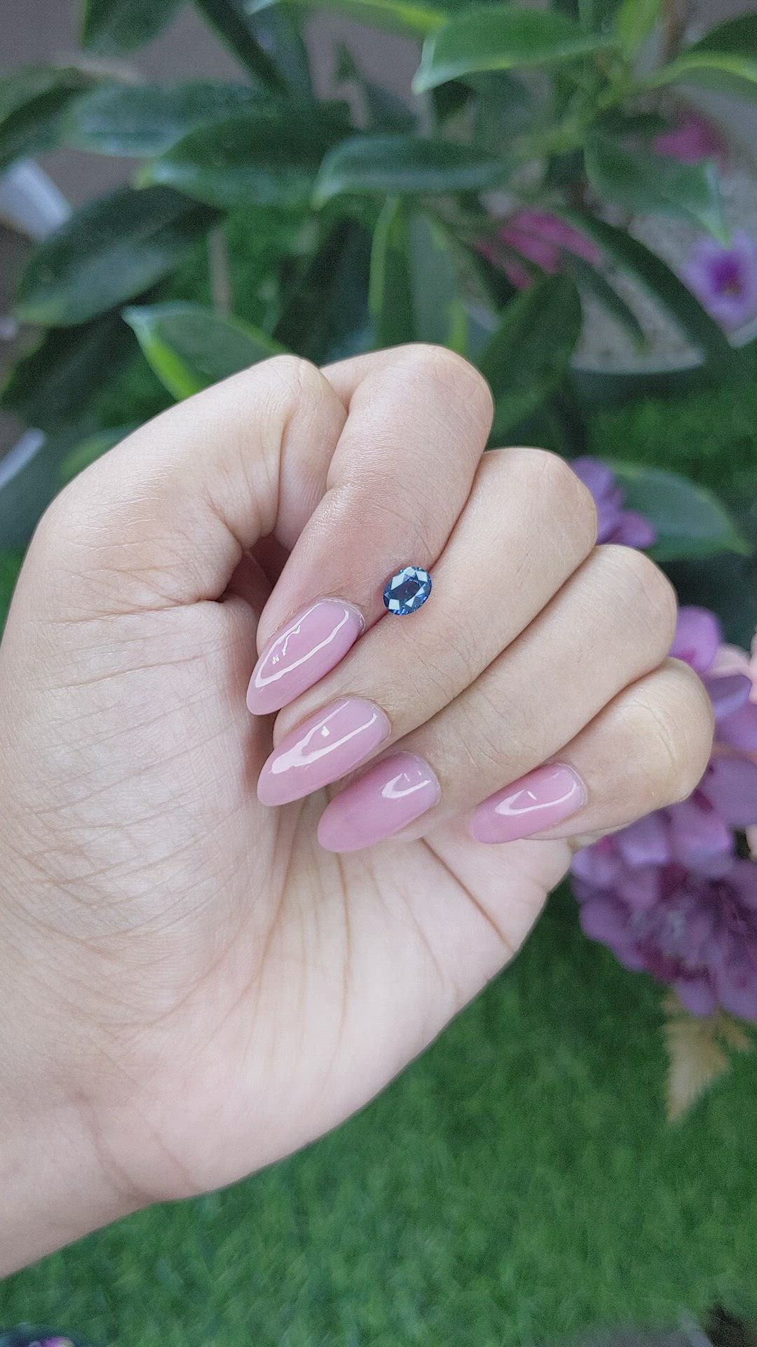 0.78 Ct. Purplish Blue Sapphire from Ceylon (Sri Lanka) Size Video