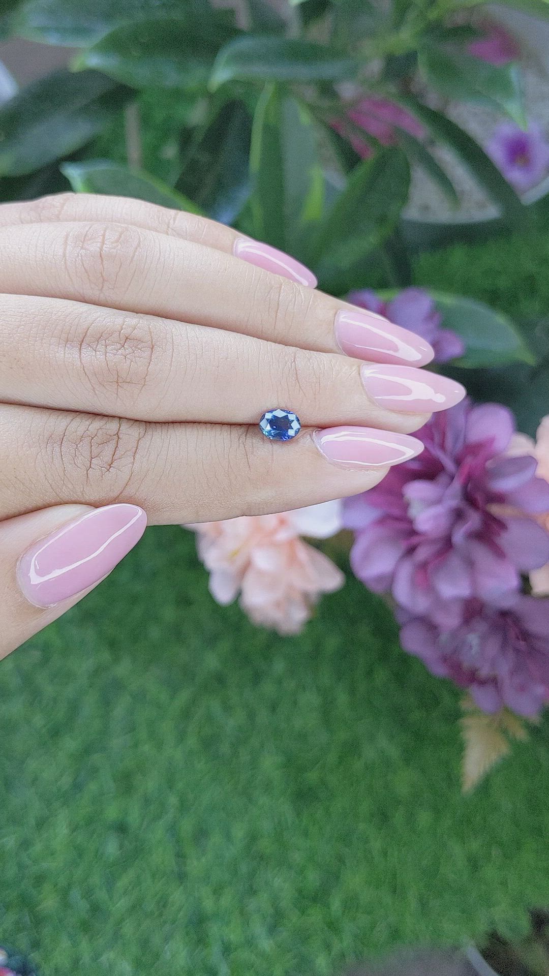 0.78 Ct. Purplish Blue Sapphire from Ceylon (Sri Lanka) Size Video