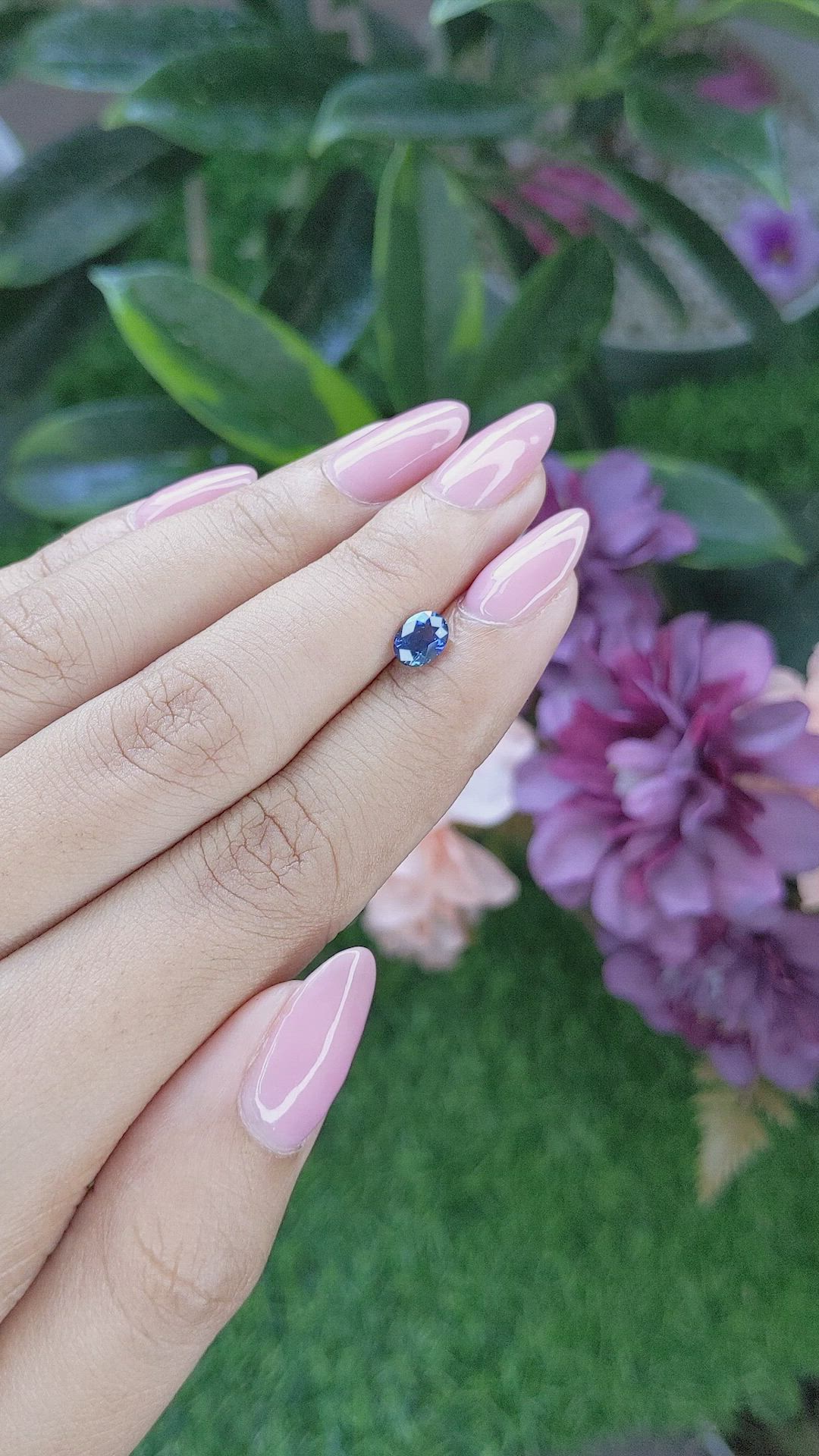 0.78 Ct. Purplish Blue Sapphire from Ceylon (Sri Lanka) Size Video