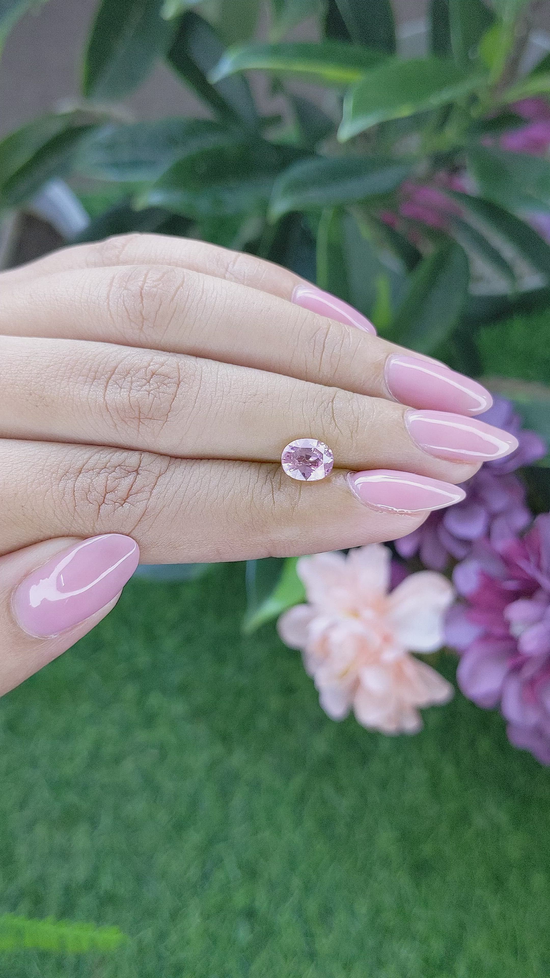 1.58 Ct. Pink Sapphire from Ceylon (Sri Lanka) Size Video