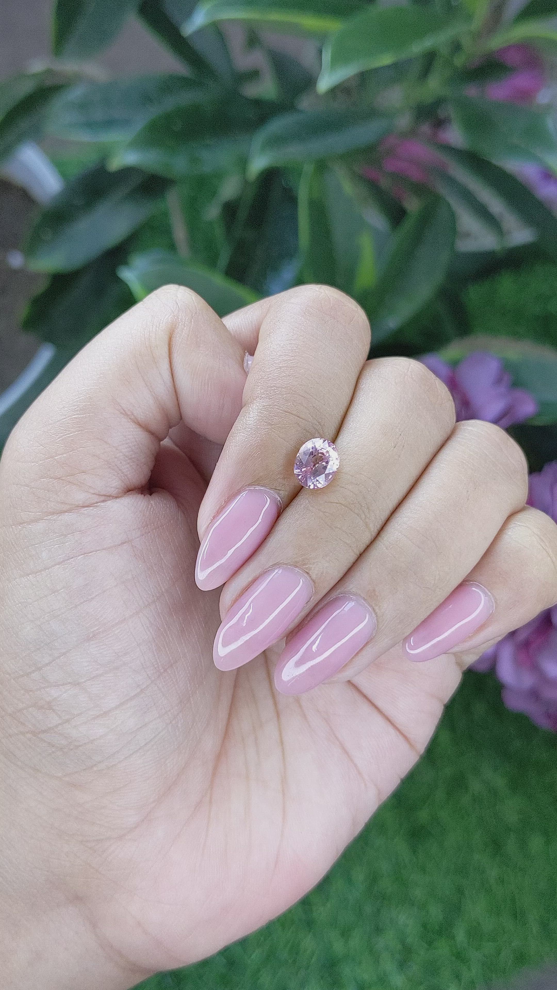 1.58 Ct. Pink Sapphire from Ceylon (Sri Lanka) Size Video
