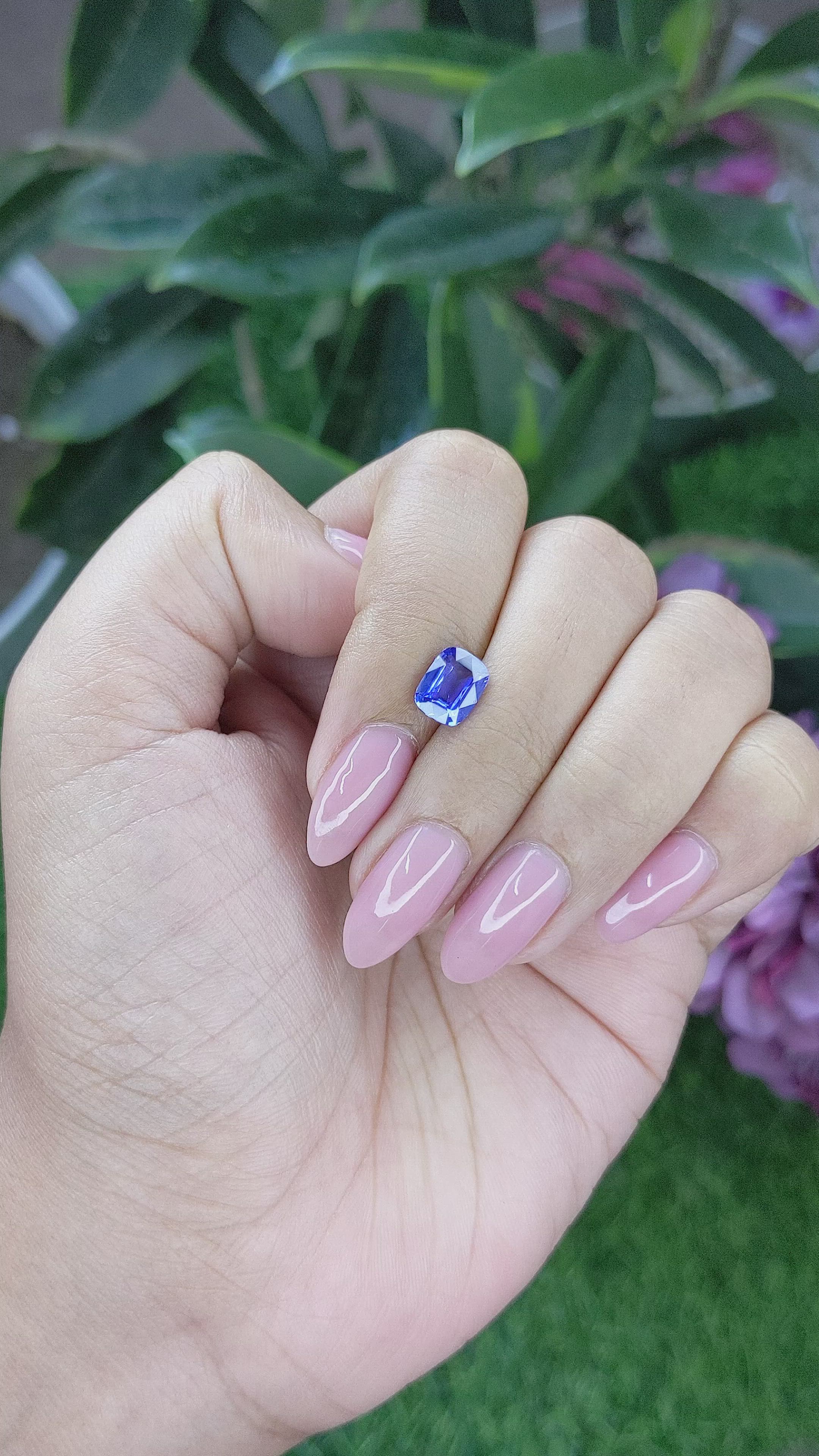 1.53 Ct. Blue Sapphire from Ceylon (Sri Lanka) Size Video