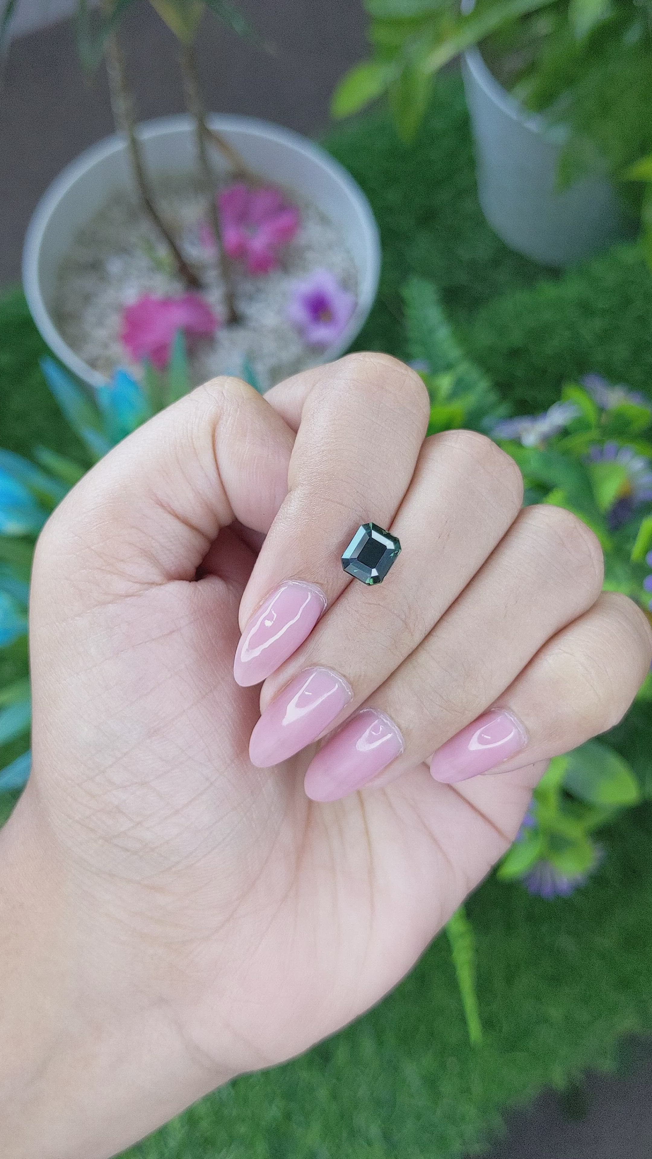 2.57 Ct. Green Sapphire from Tanzania Size Video