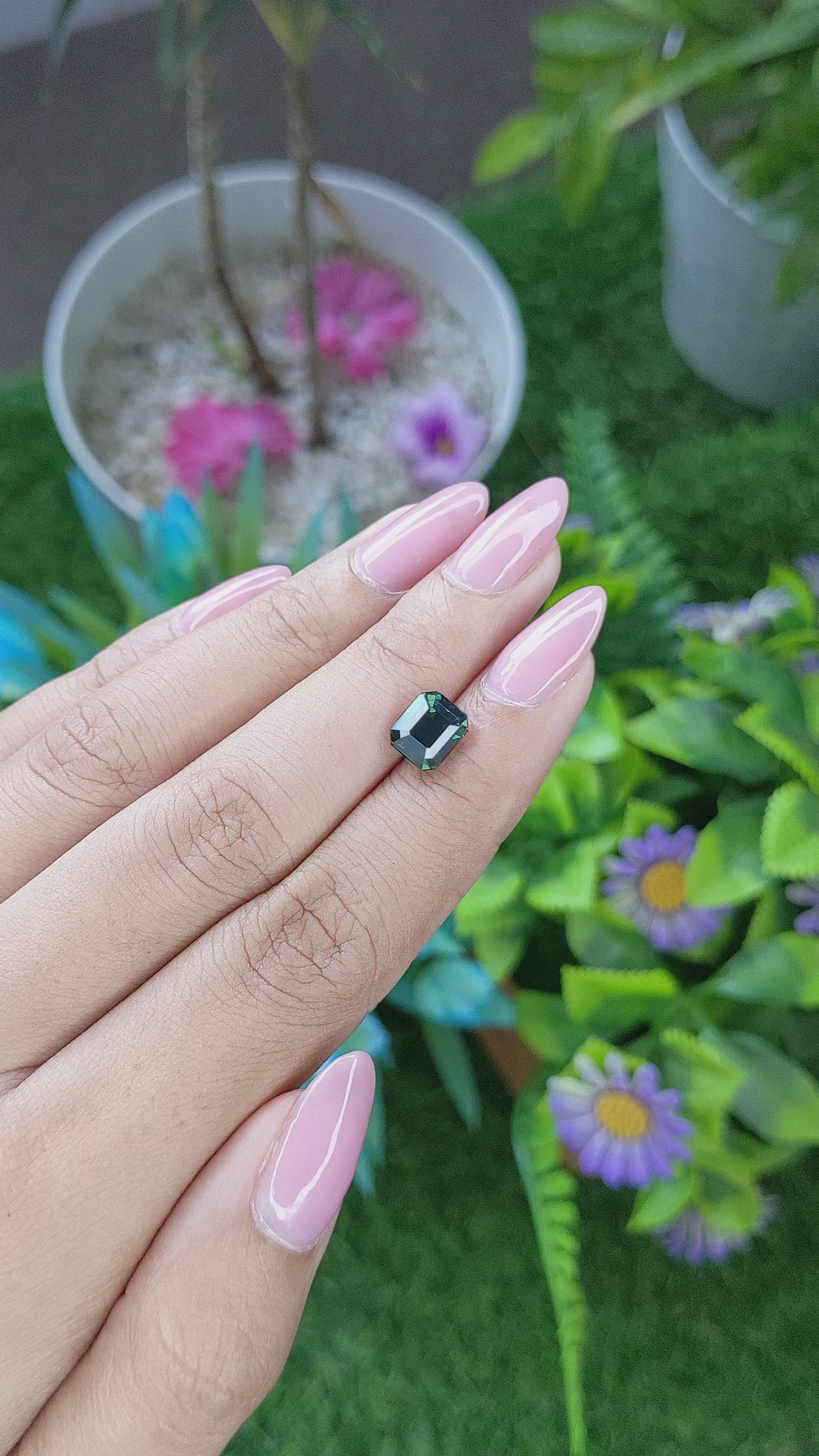 2.57 Ct. Green Sapphire from Tanzania Size Video