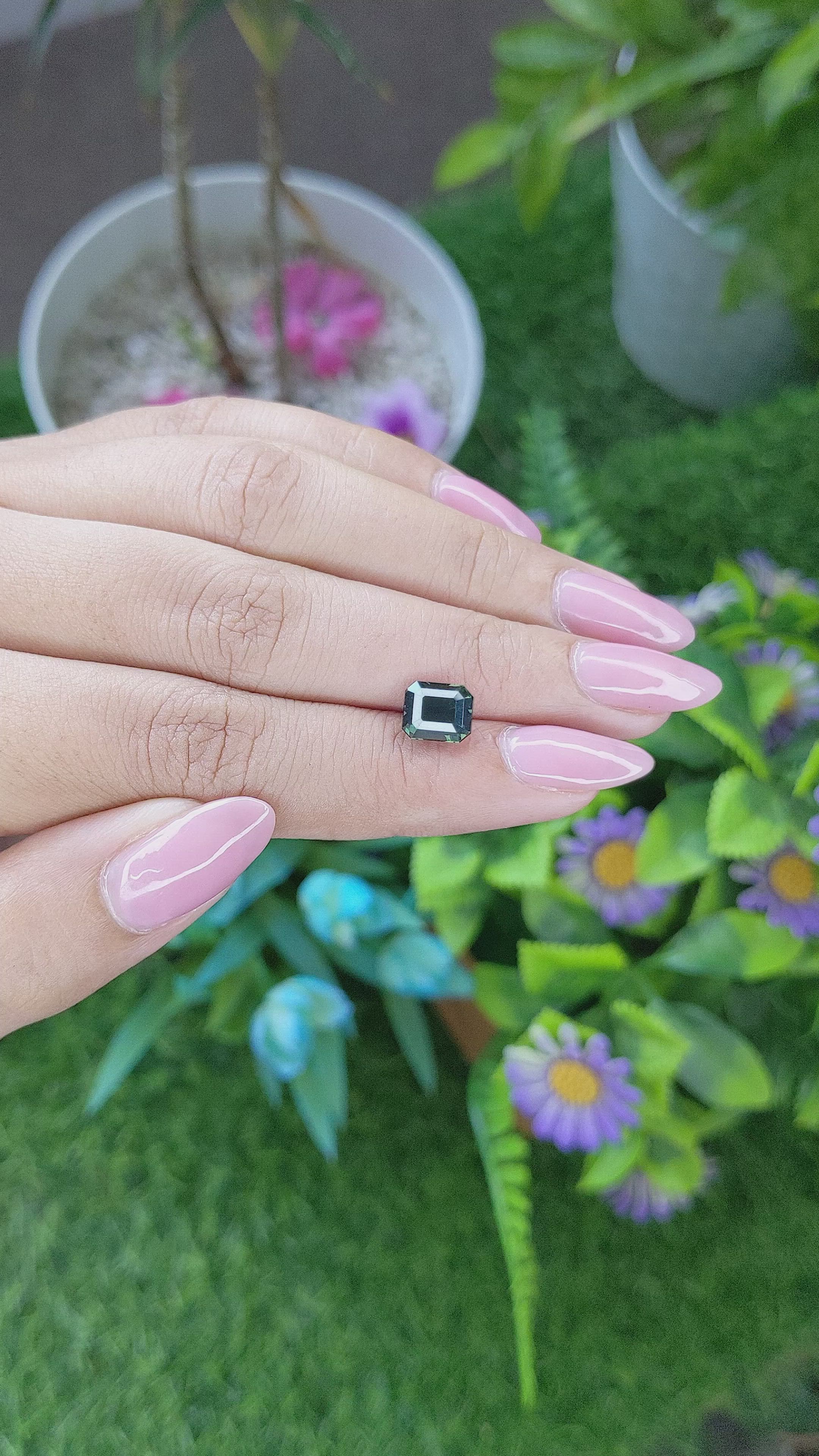 2.57 Ct. Green Sapphire from Tanzania Size Video