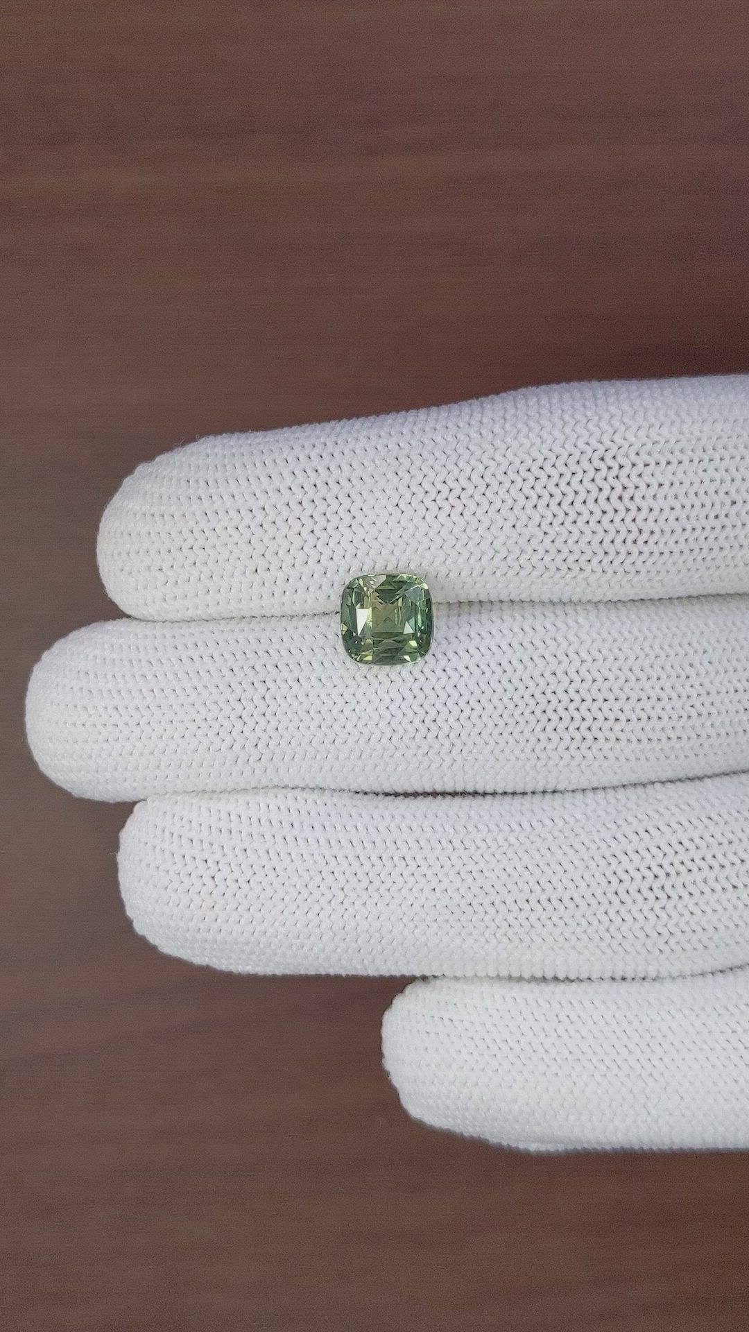 3.83 Ct. Yellowish Green Sapphire from Tanzania Size Video