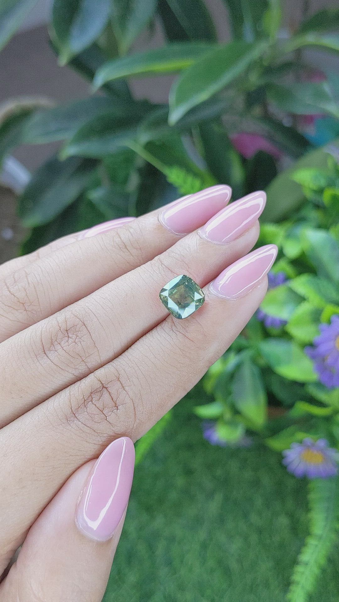 3.83 Ct. Yellowish Green Sapphire from Tanzania Size Video