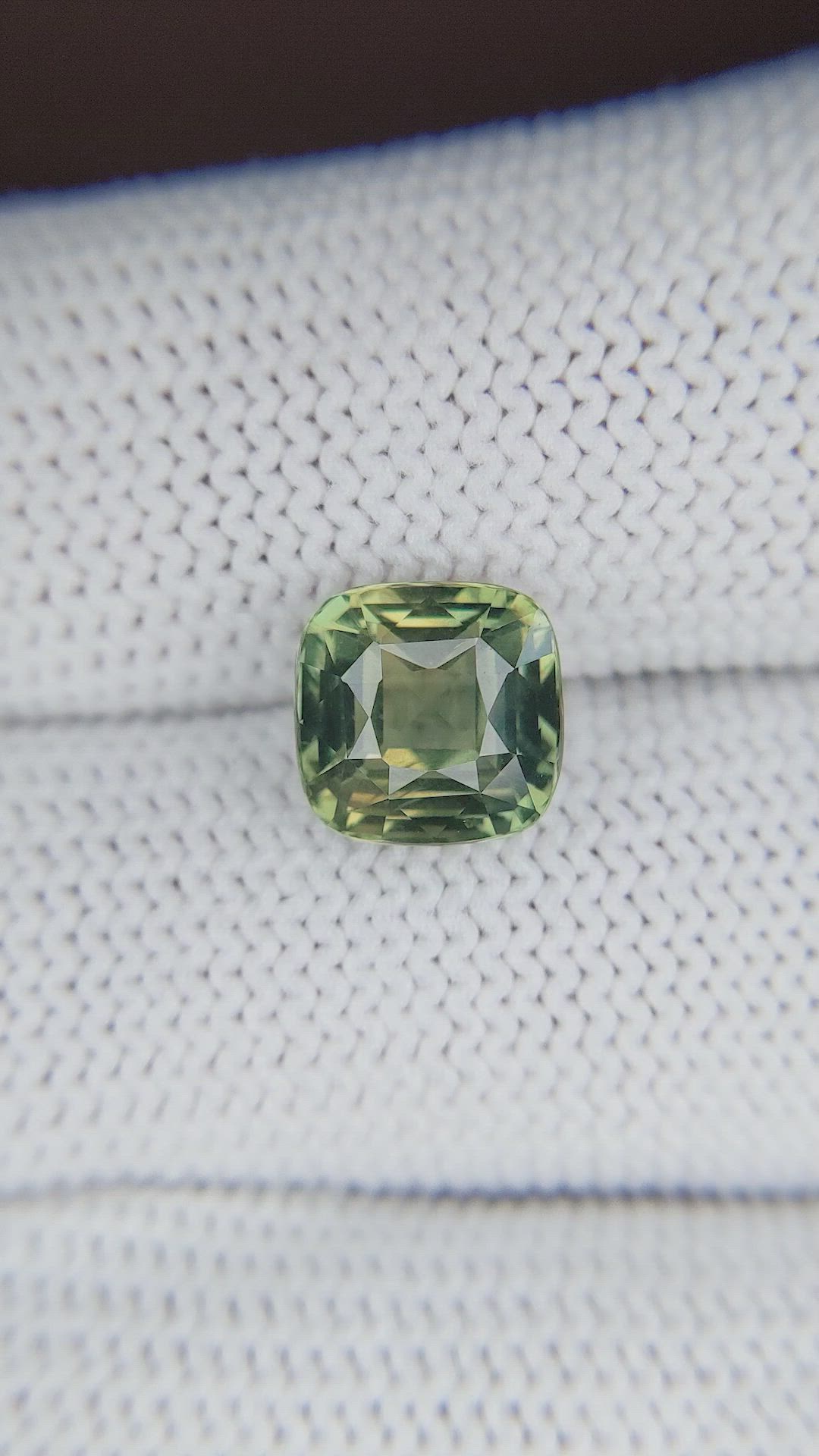 3.83 Ct. Yellowish Green Sapphire from Tanzania Size Video