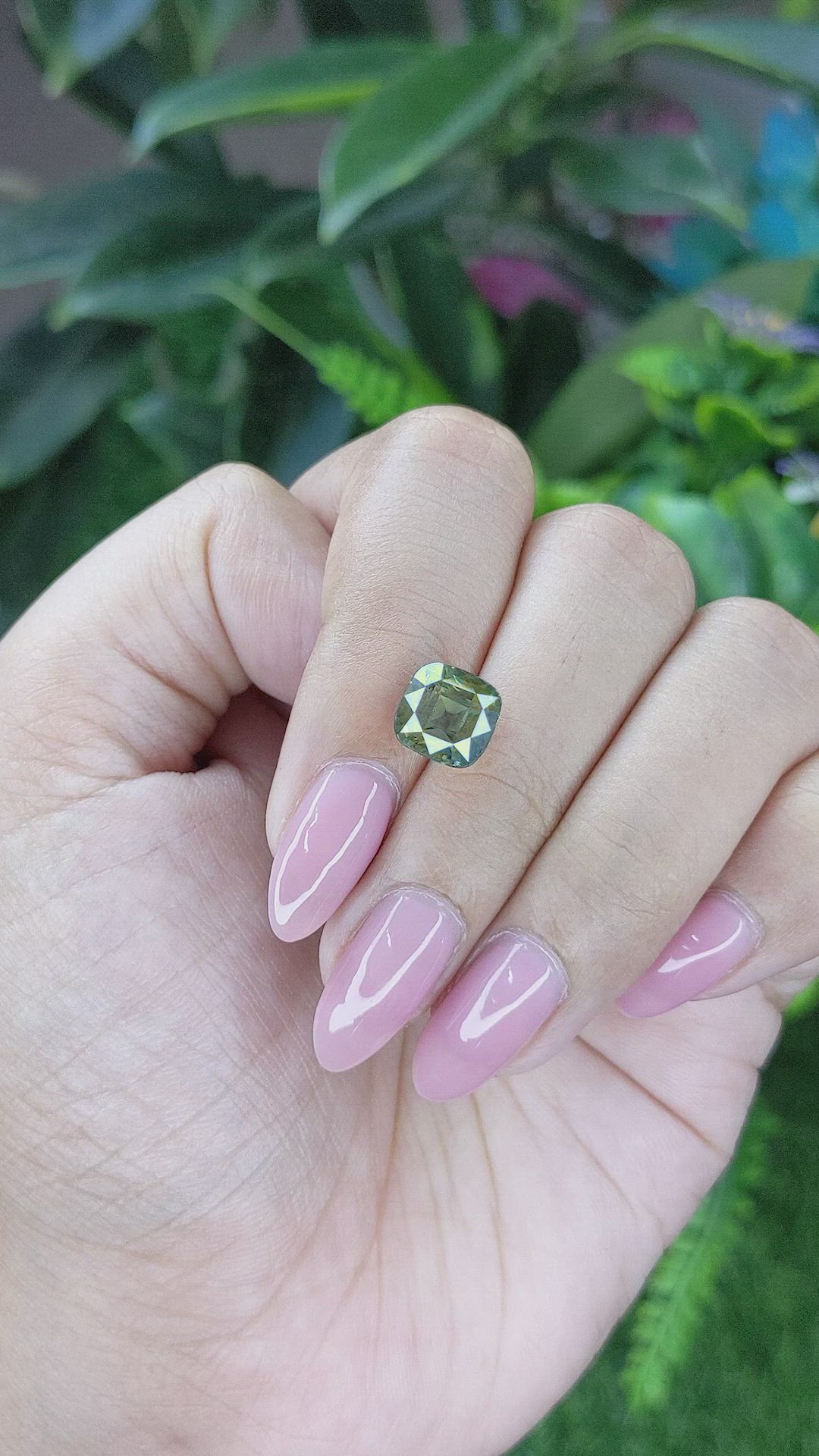 3.83 Ct. Yellowish Green Sapphire from Tanzania Size Video