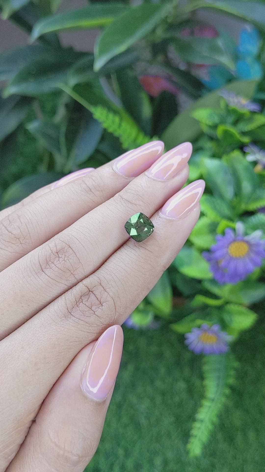 3.21 Ct. Green Sapphire from Tanzania Size Video
