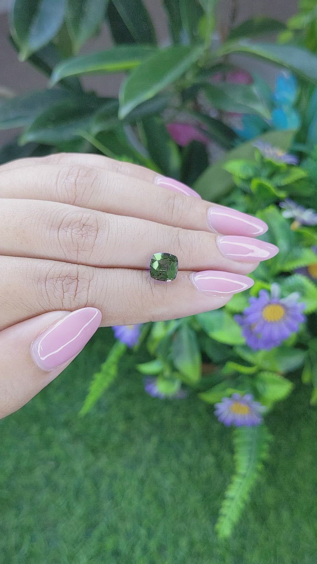 3.21 Ct. Green Sapphire from Tanzania Size Video
