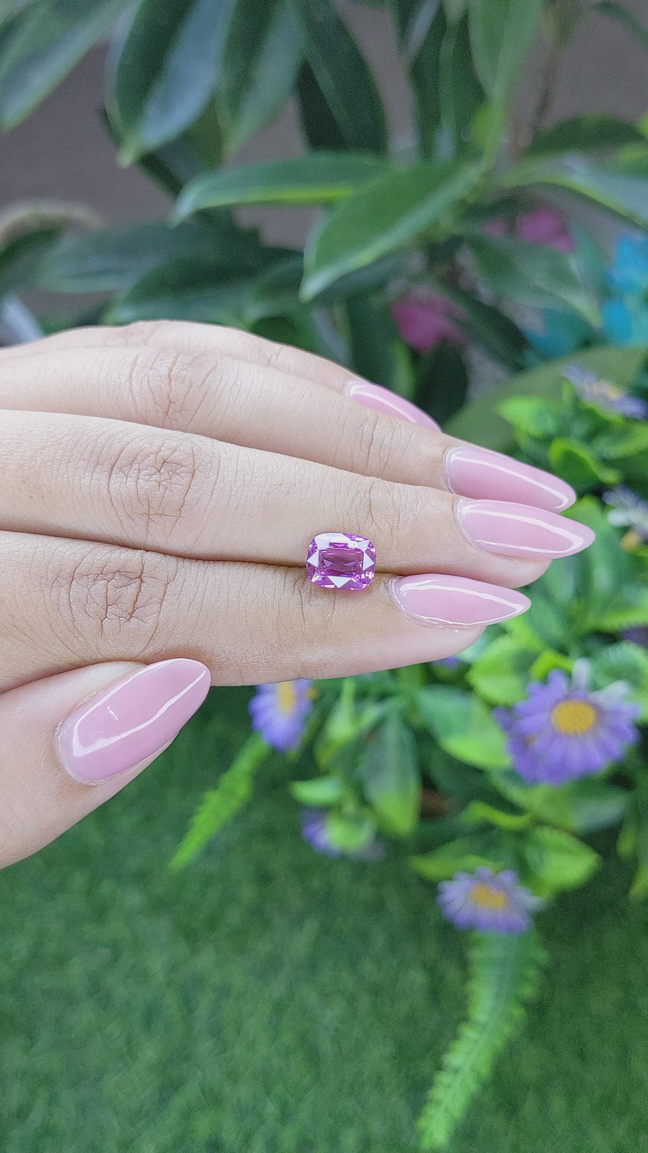 2.41 Ct. Pinkish Purple Sapphire from Tanzania Size Video