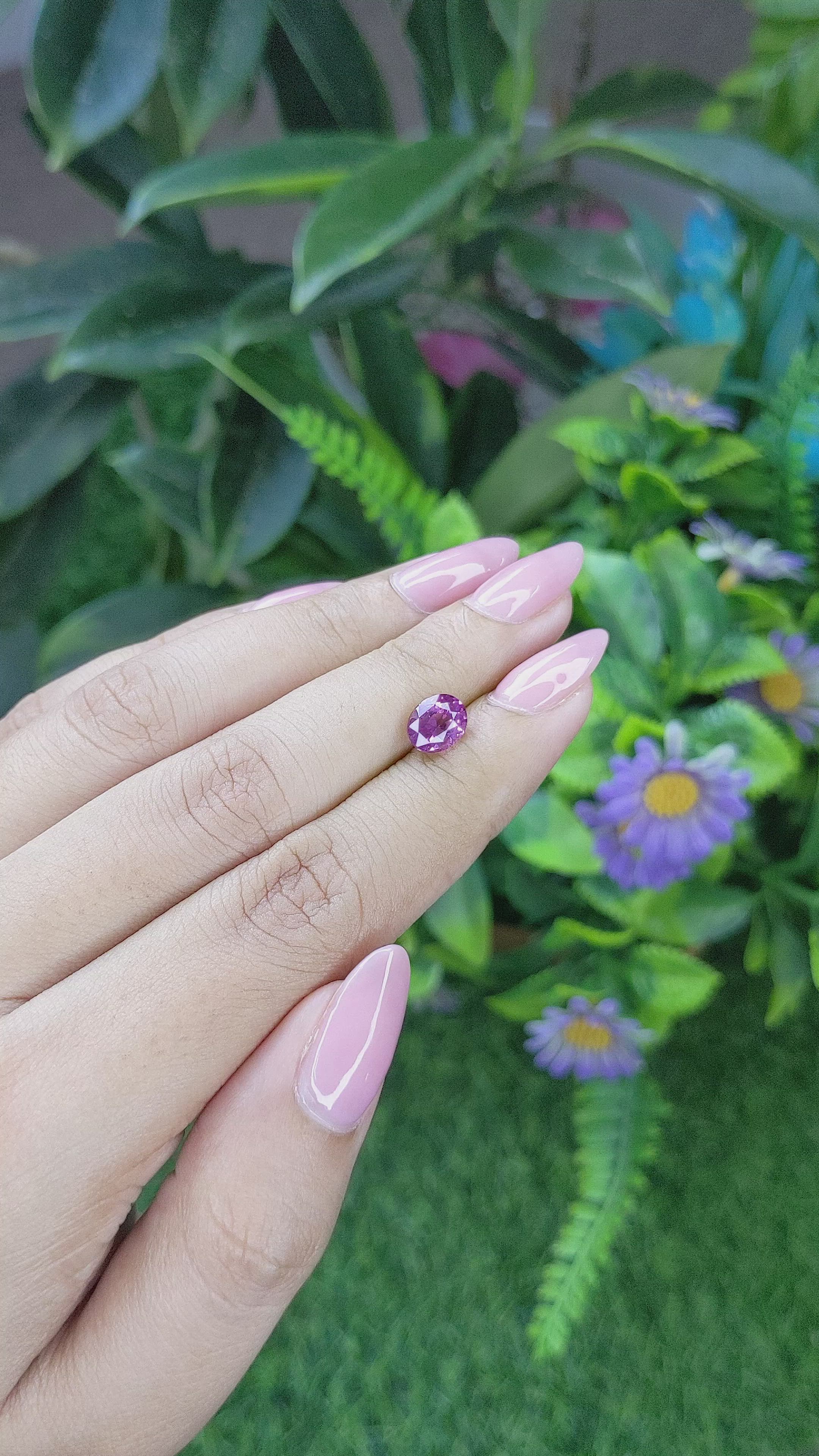 2.02 Ct. Pinkish Purple Sapphire from Tanzania Size Video