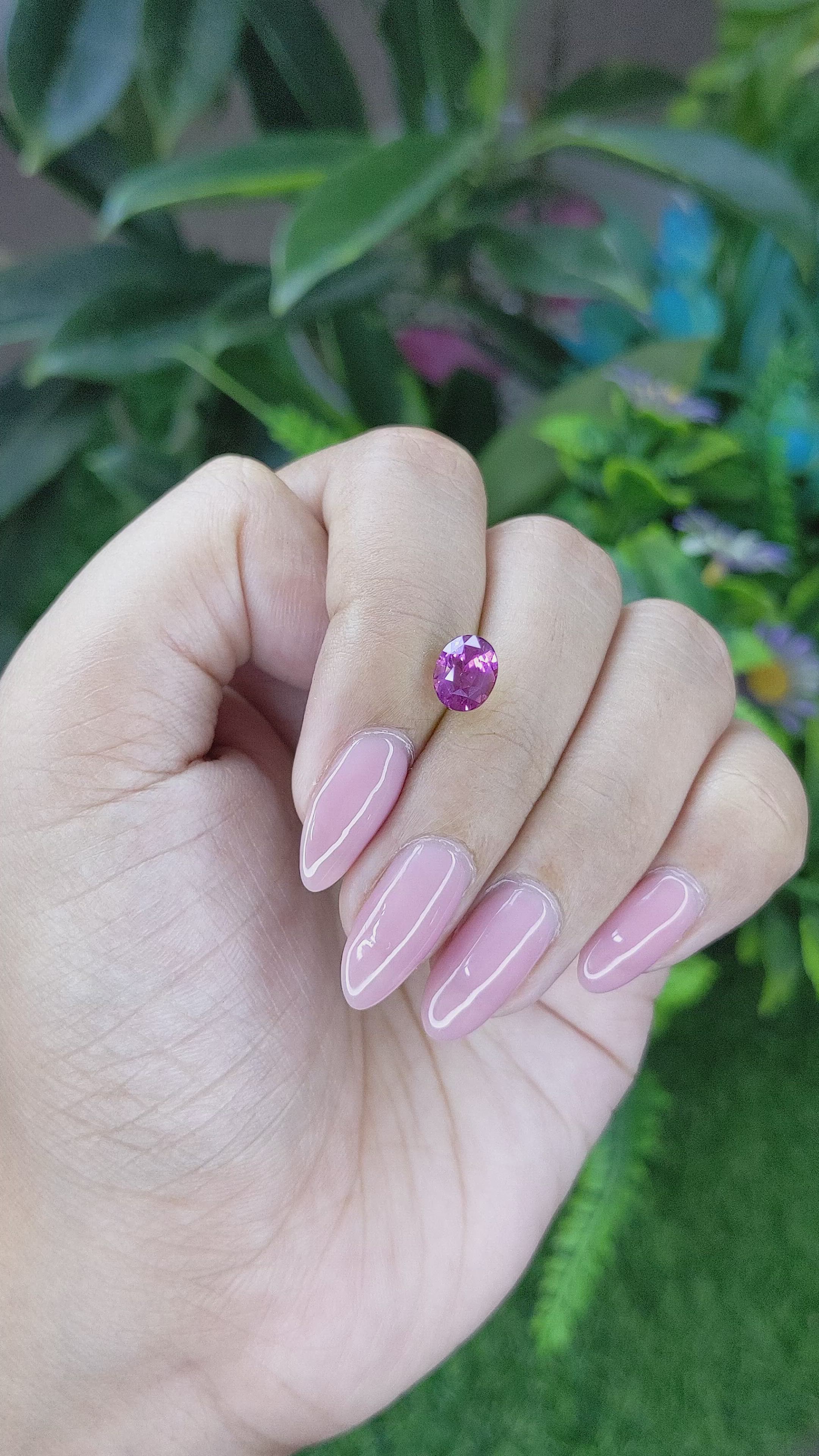 2.02 Ct. Pinkish Purple Sapphire from Tanzania Size Video