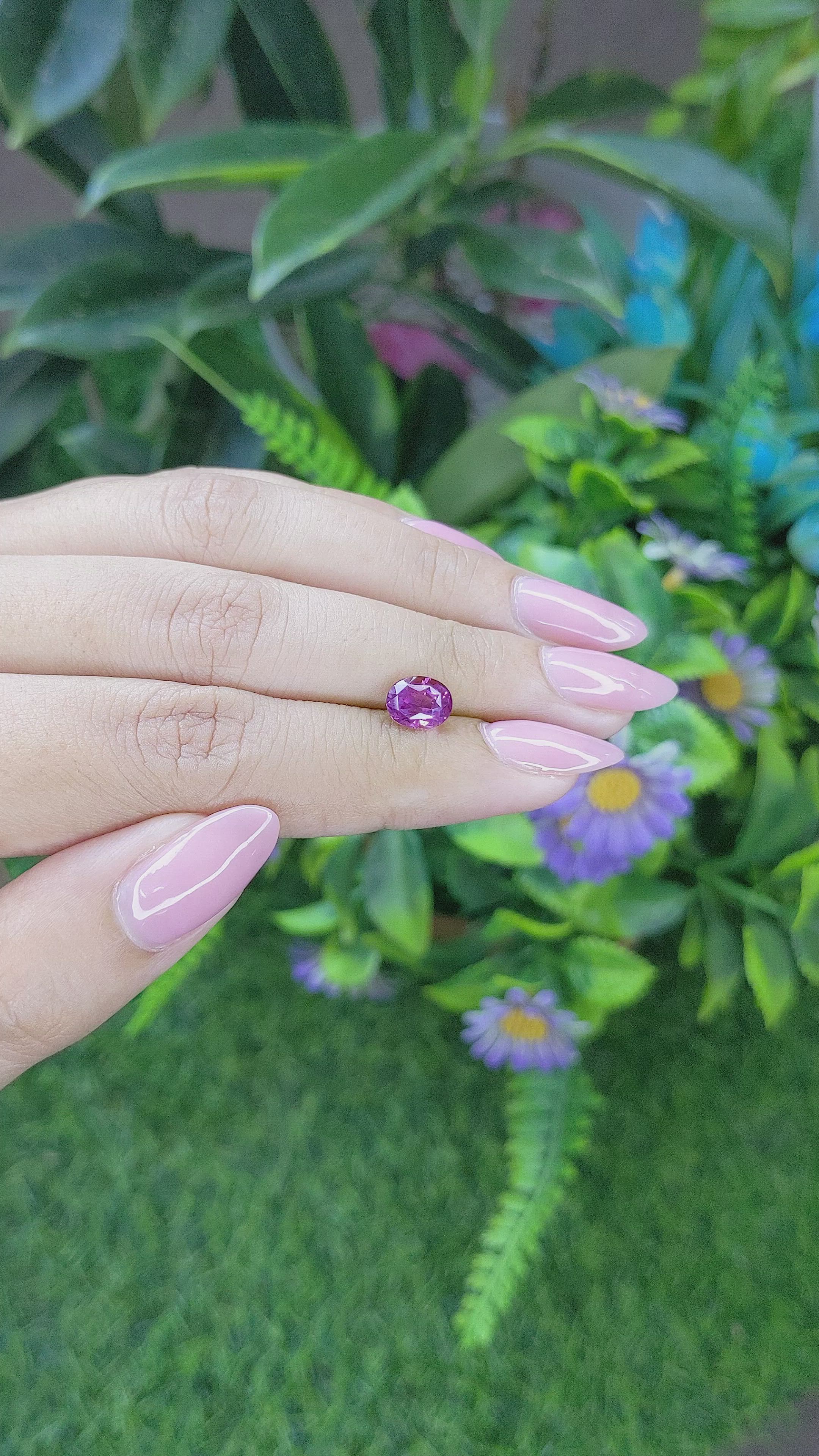 2.02 Ct. Pinkish Purple Sapphire from Tanzania Size Video