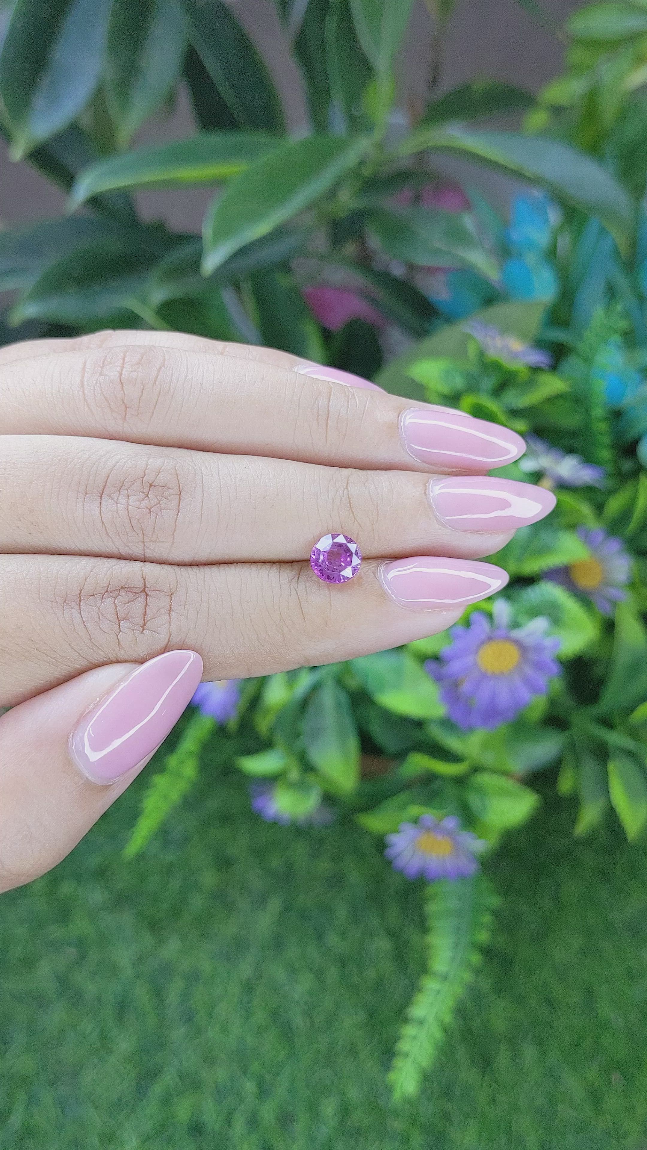1.60 Ct. Pinkish Purple Sapphire from Tanzania Size Video