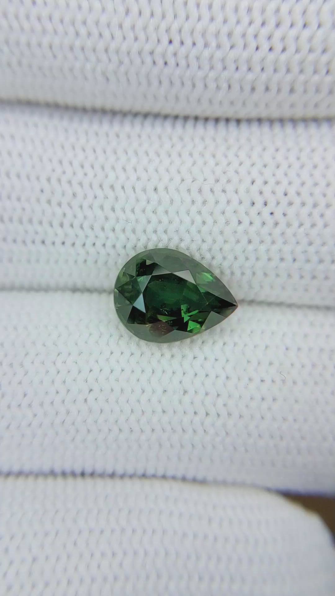 3.64 Ct. Green Sapphire from Madagascar Size Video