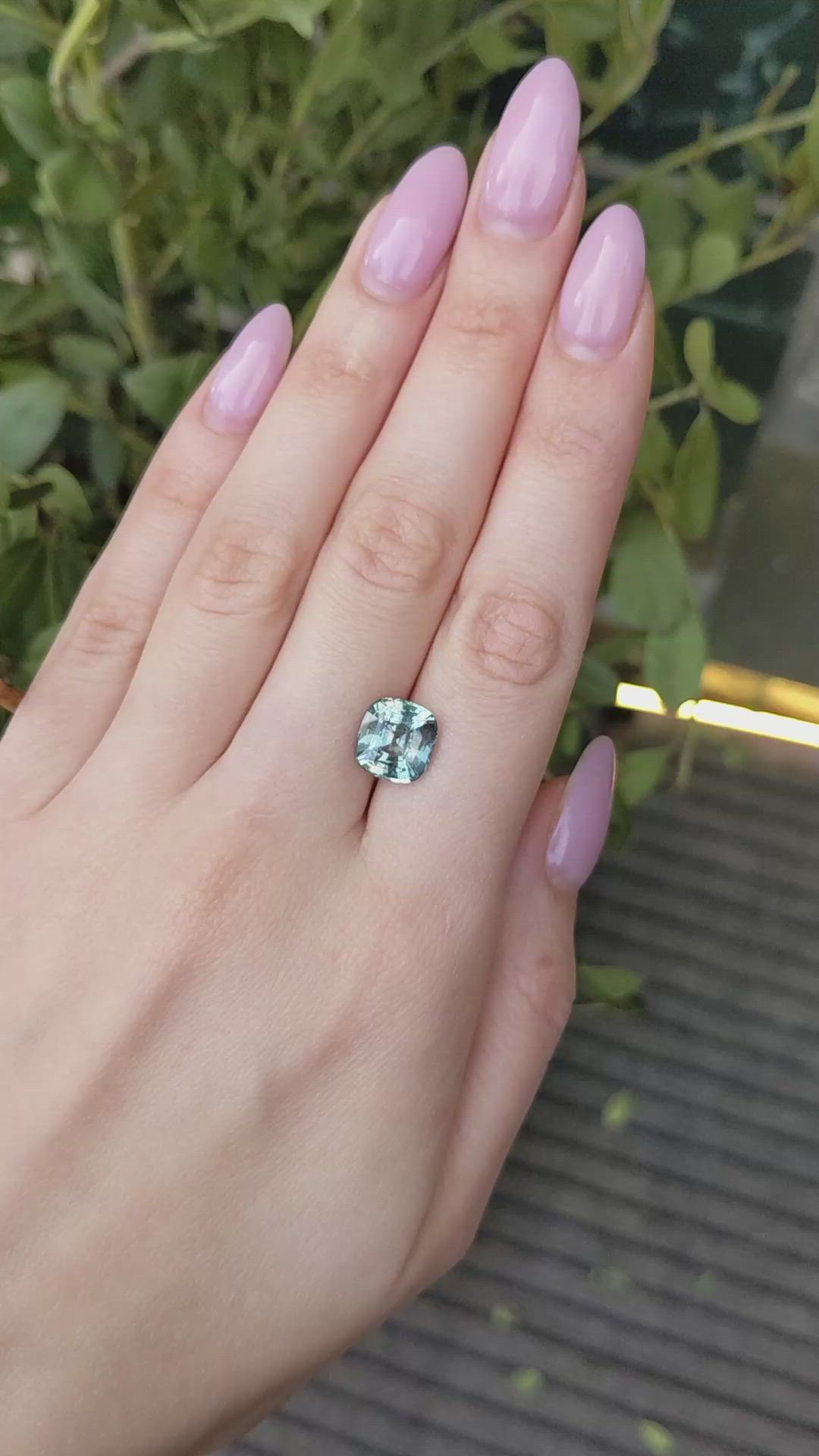 5.78 Ct. Green Sapphire from Madagascar Size Video